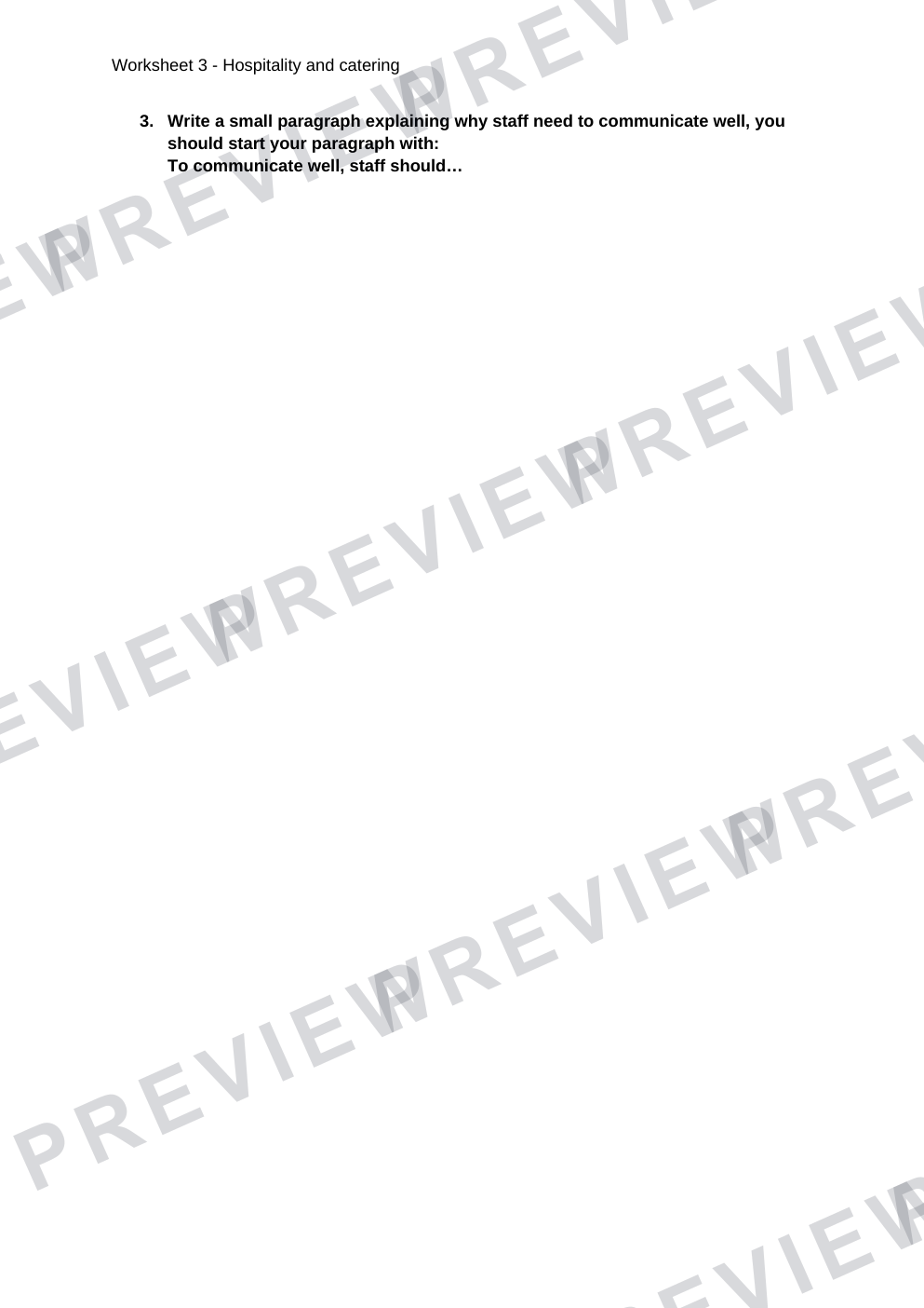 Hospitality and catering establishments work sheet with questions  preview page 4