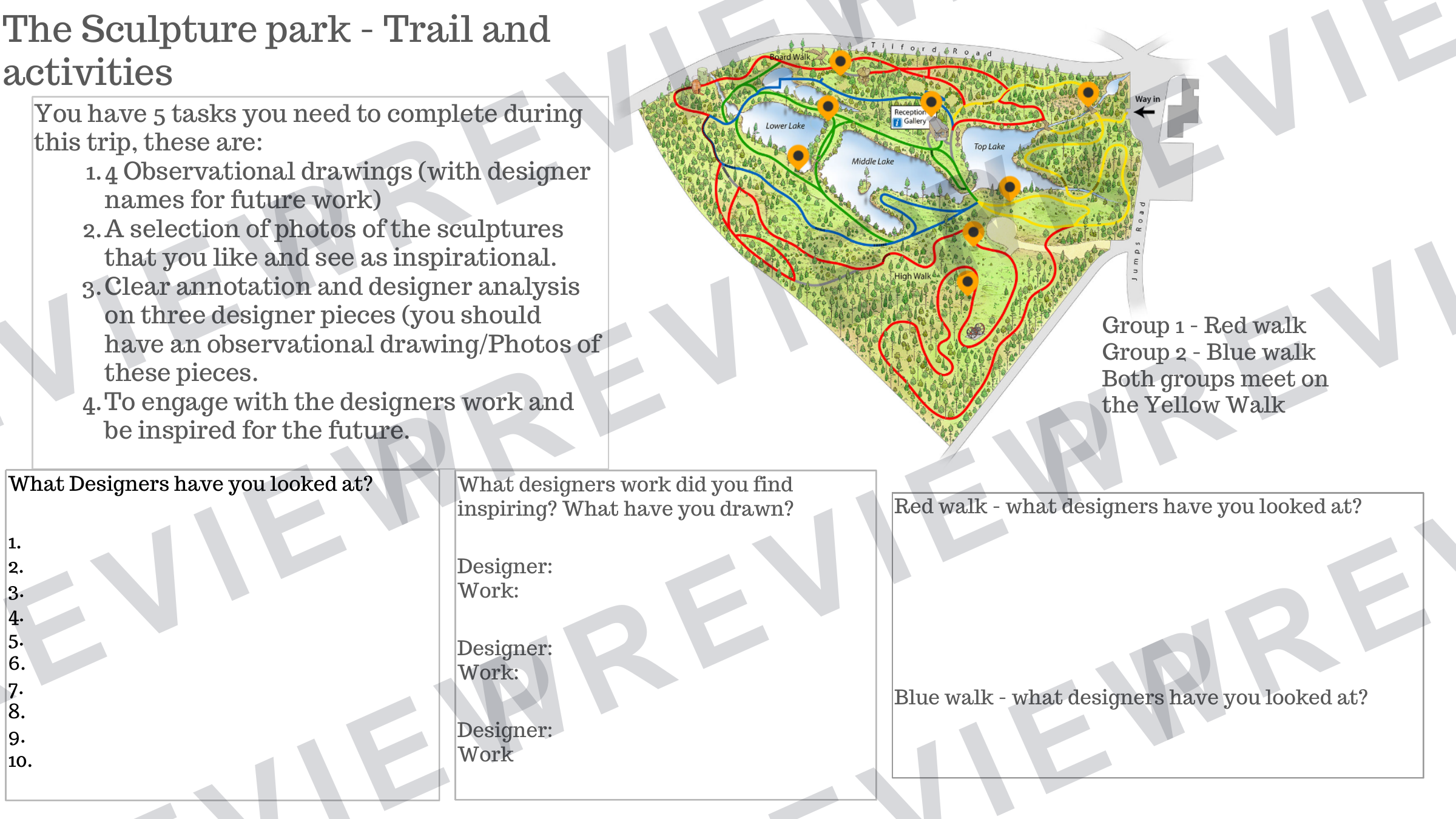 Sculpture park Farnham trip booklet  preview page 3