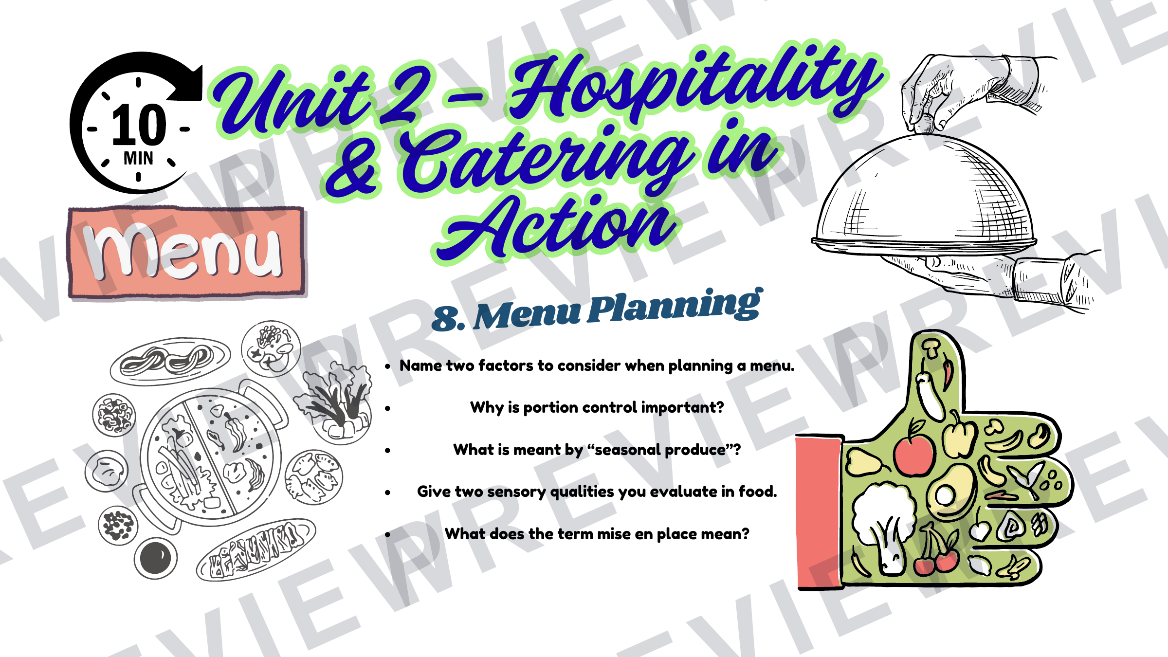 End of unit hospitality quiz 2025 preview page 9