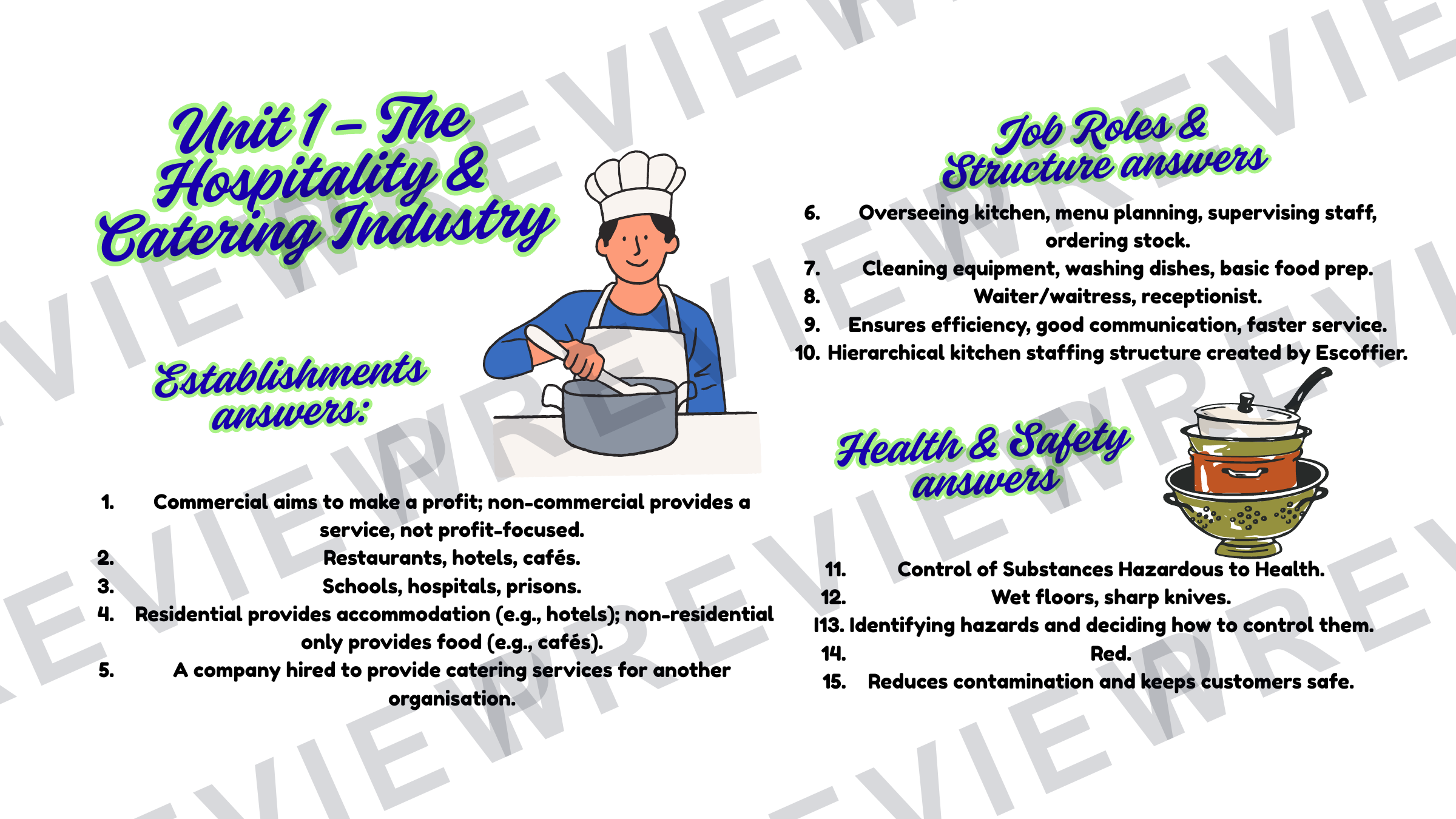 End of unit hospitality quiz 2025 preview page 13