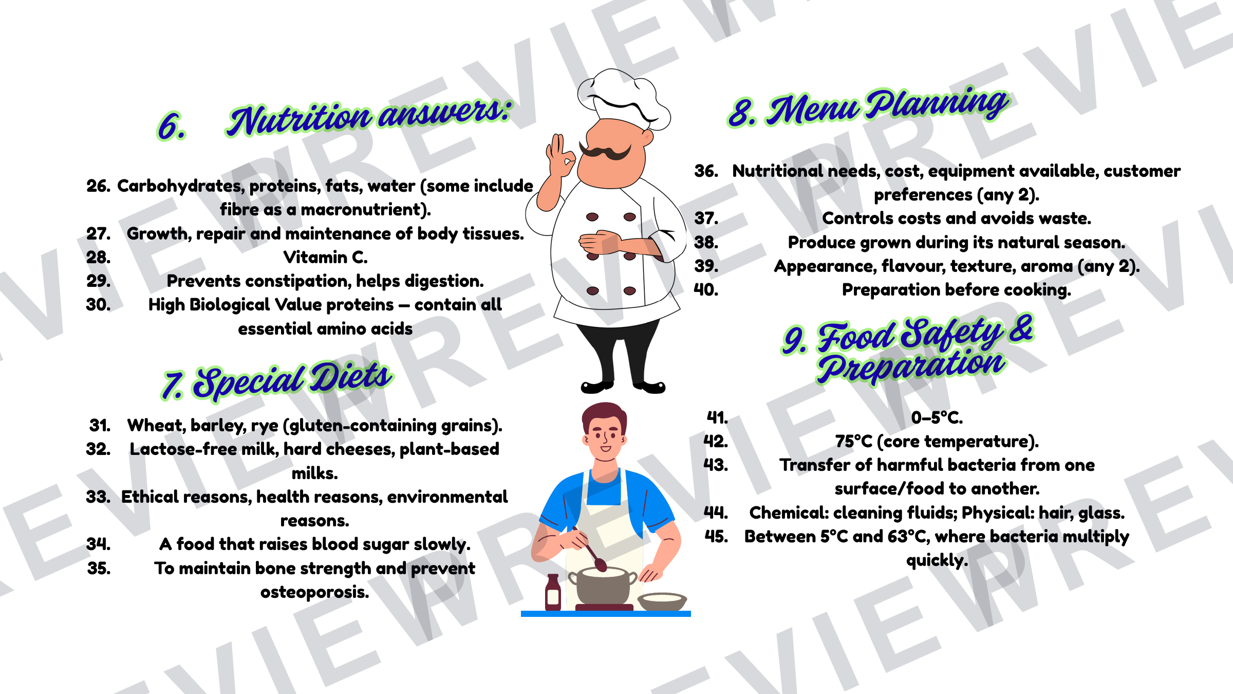 End of unit hospitality quiz 2025 preview page 15