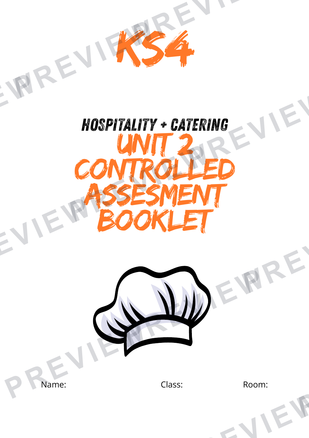 Unit 2 assessment booklet part 1 hospitality and catering  preview page 1