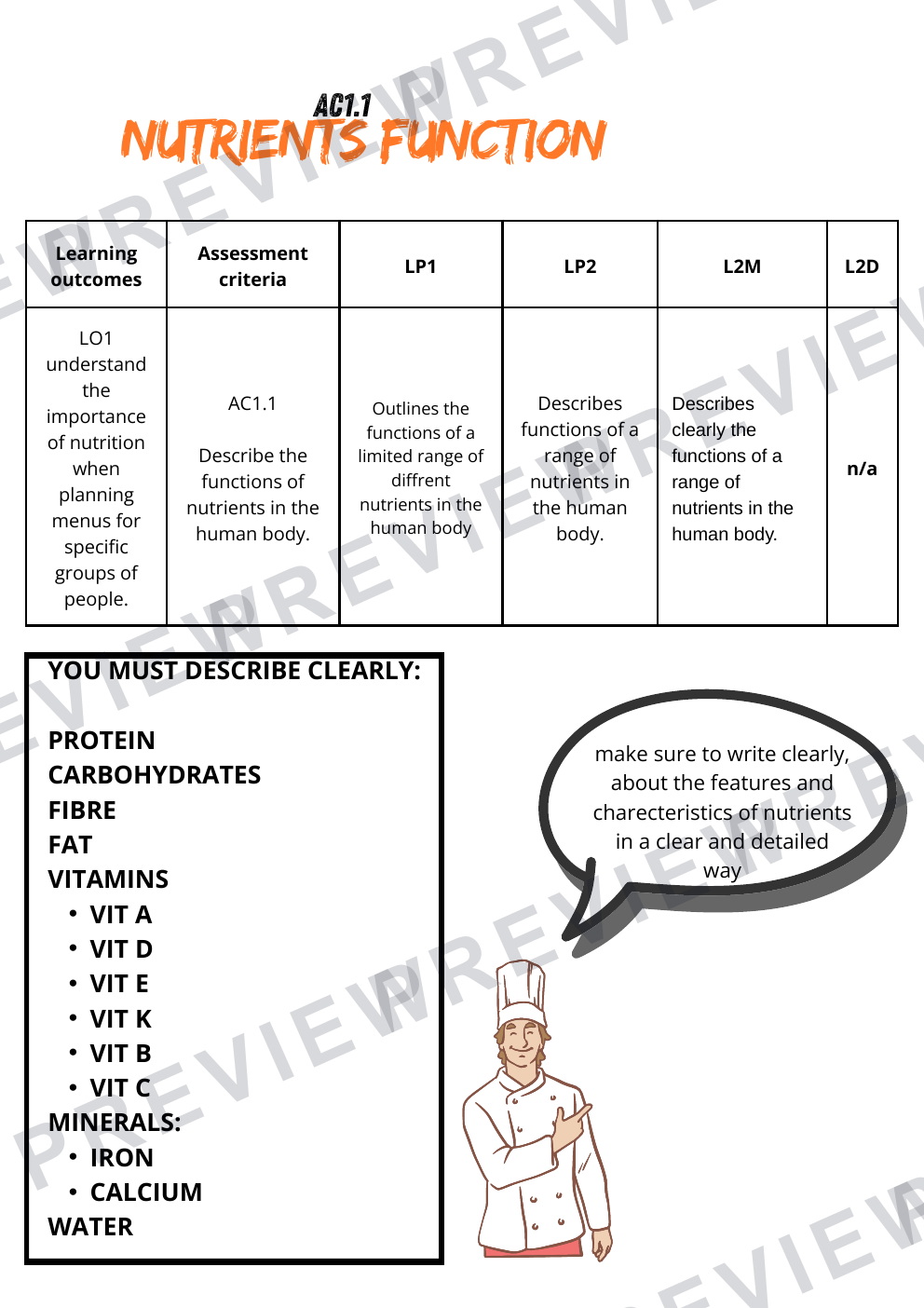 Unit 2 assessment booklet part 1 hospitality and catering  preview page 4