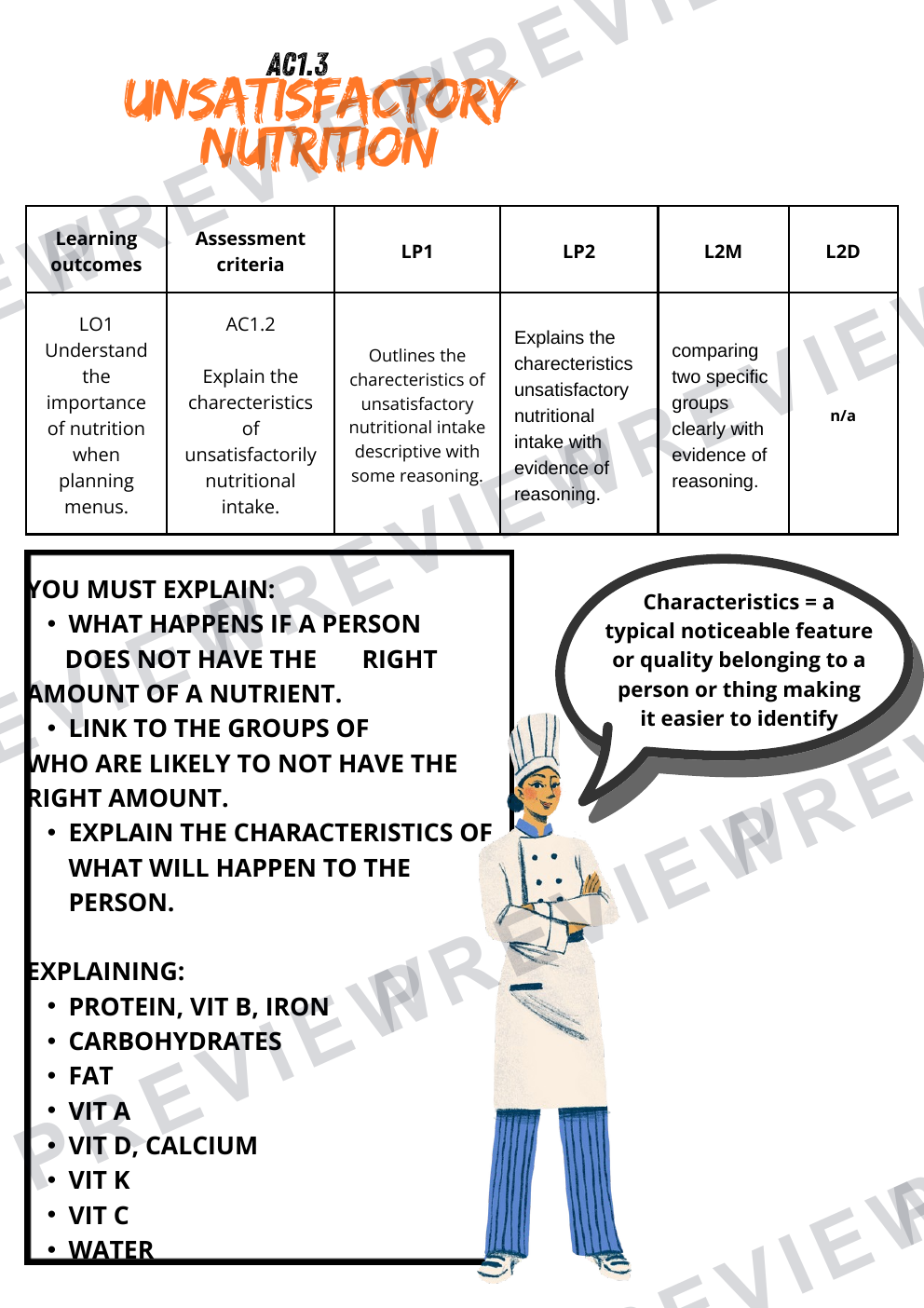 Unit 2 assessment booklet part 1 hospitality and catering  preview page 6