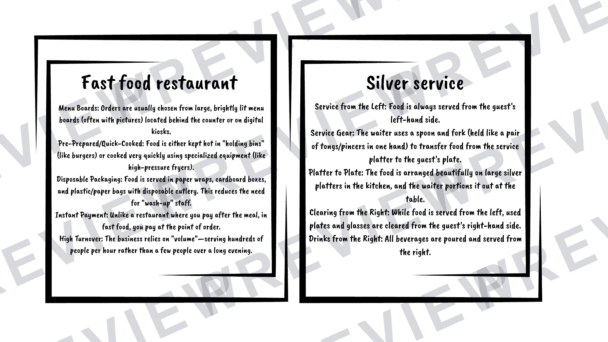 Hospitality revision cards GCSE provisions (A6 size) preview page 9