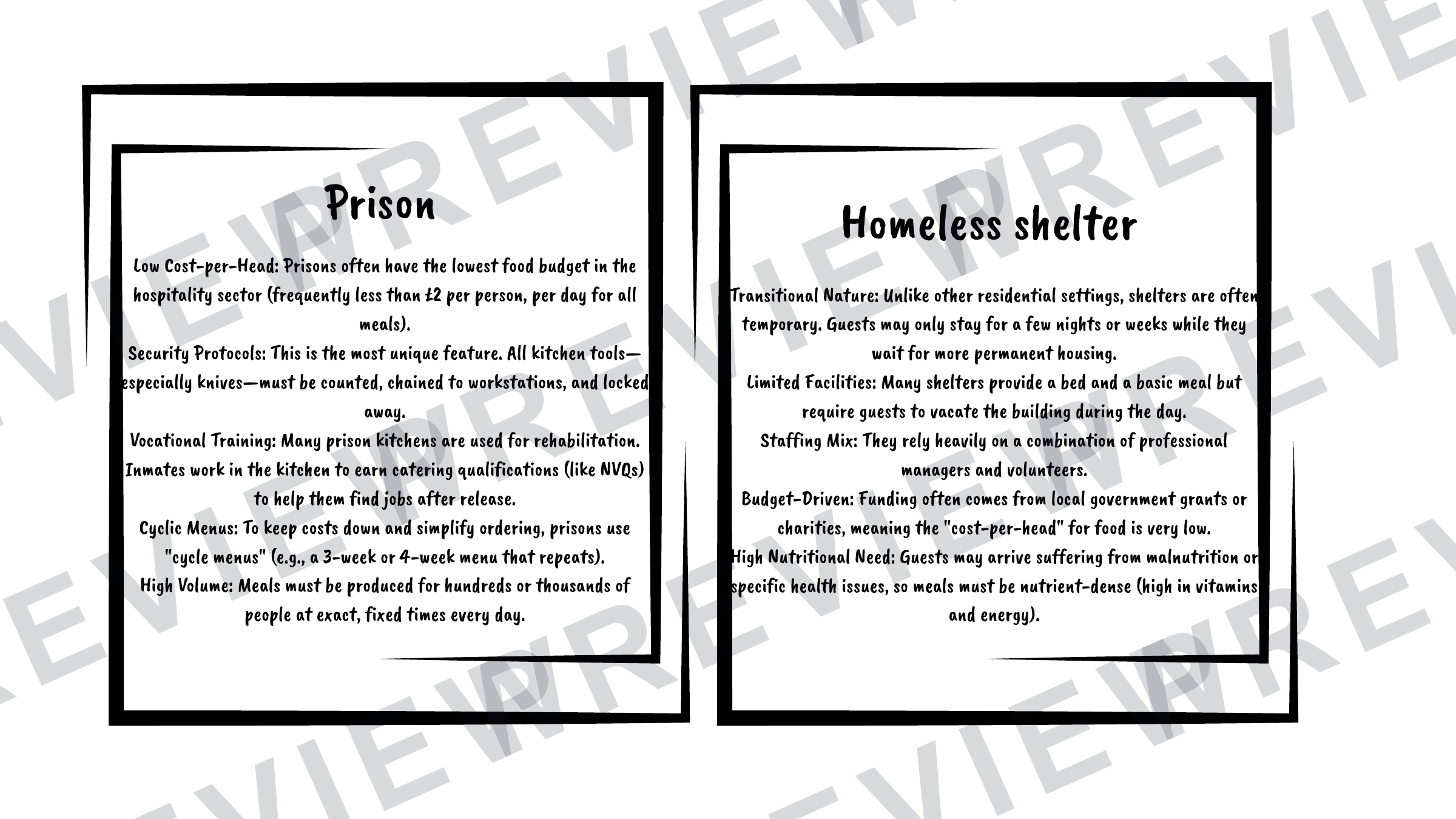 Hospitality revision cards GCSE provisions (A6 size) preview page 12