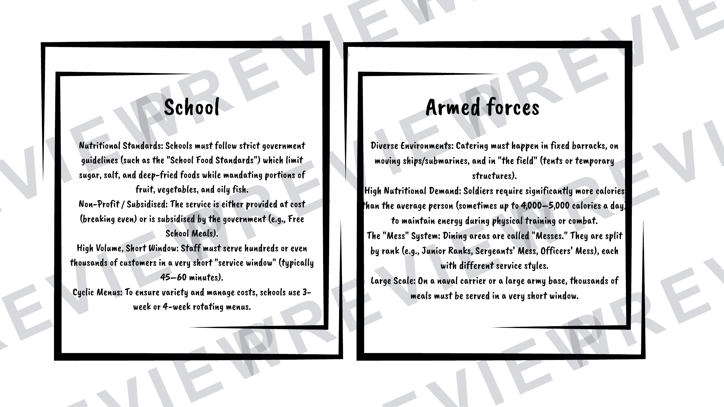 Hospitality revision cards GCSE provisions (A6 size) preview page 13