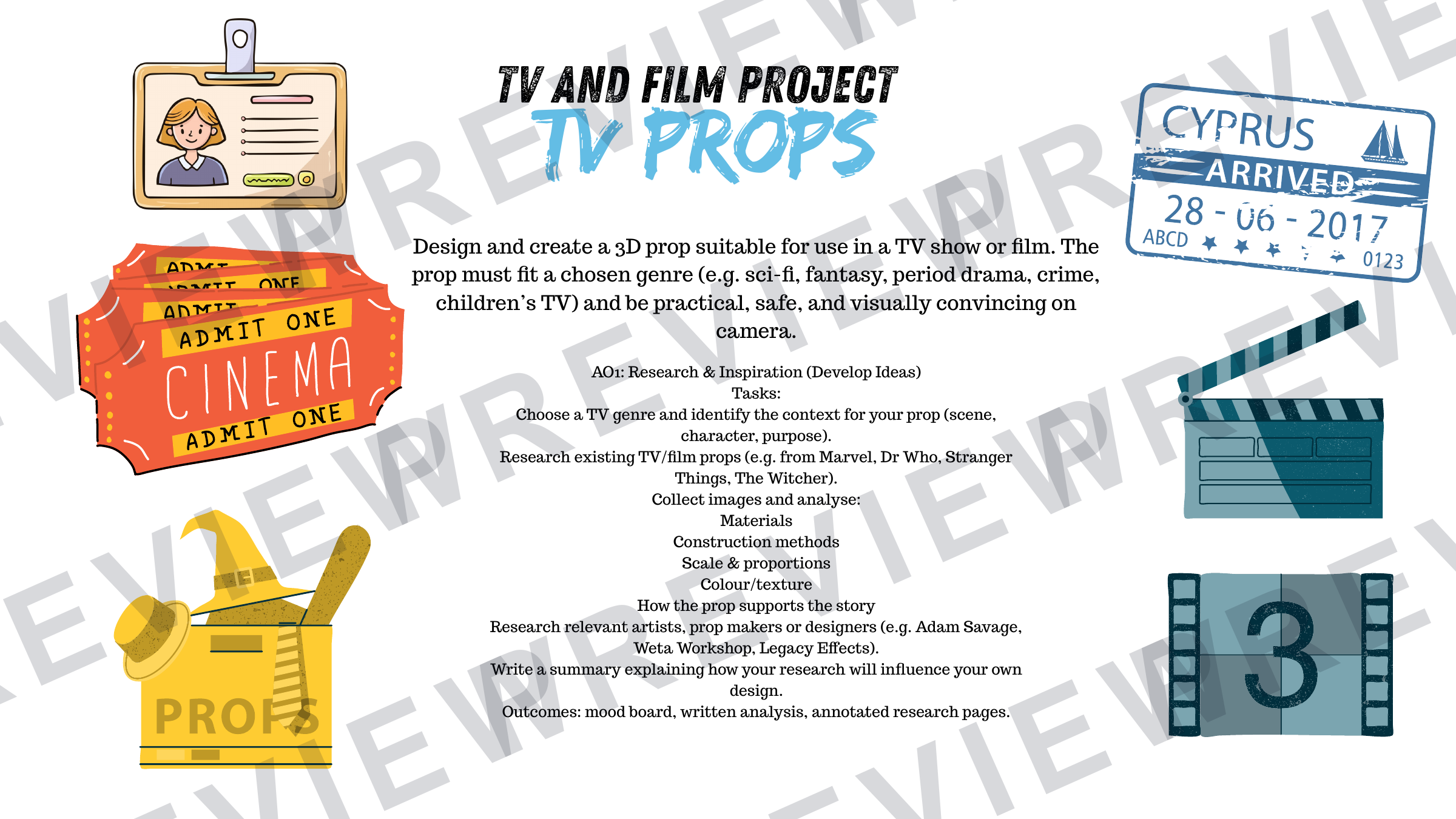 3D design mini project tv props KS3/4 project powerpoint  preview page 2