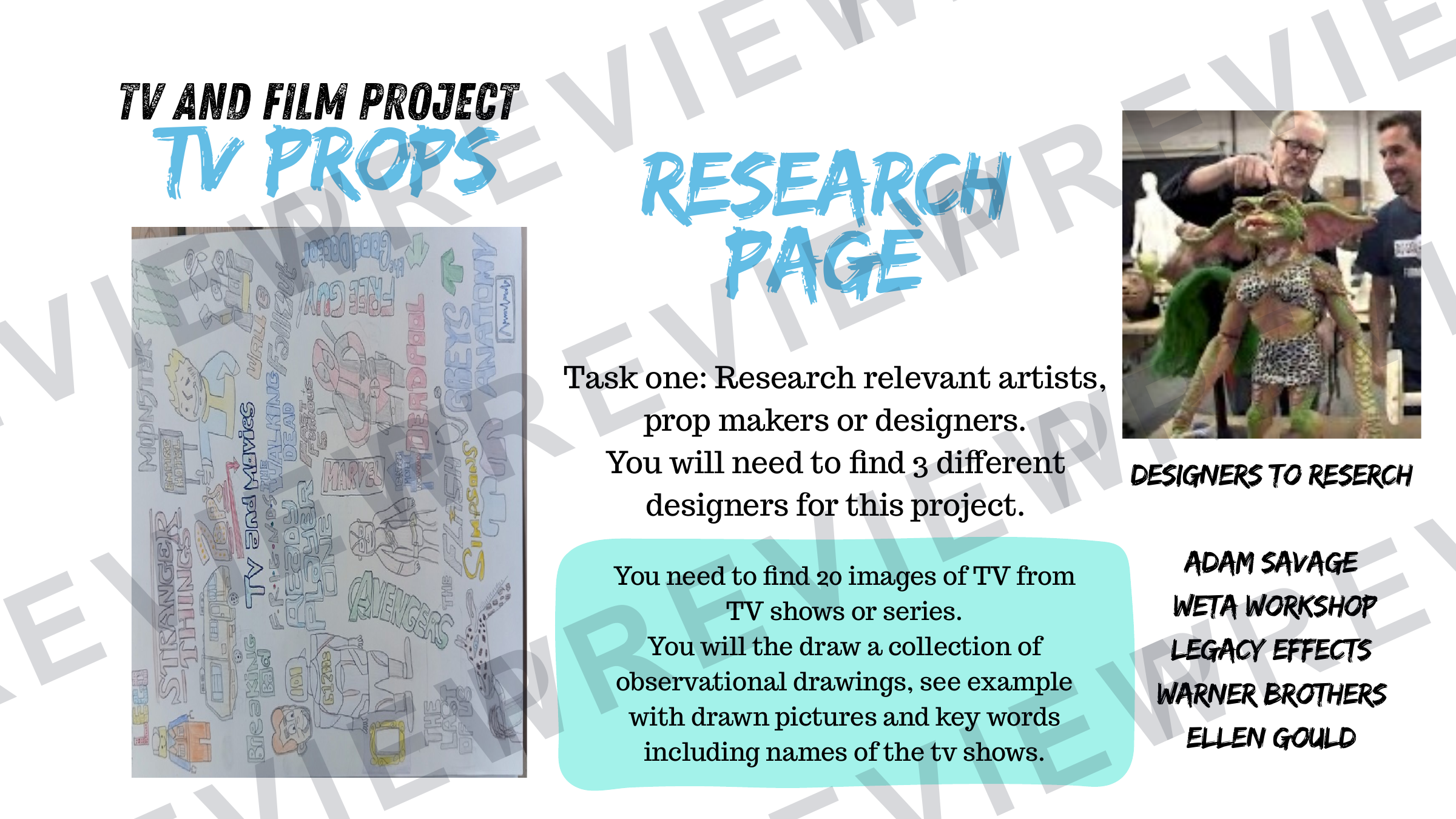 3D design mini project tv props KS3/4 project powerpoint  preview page 3
