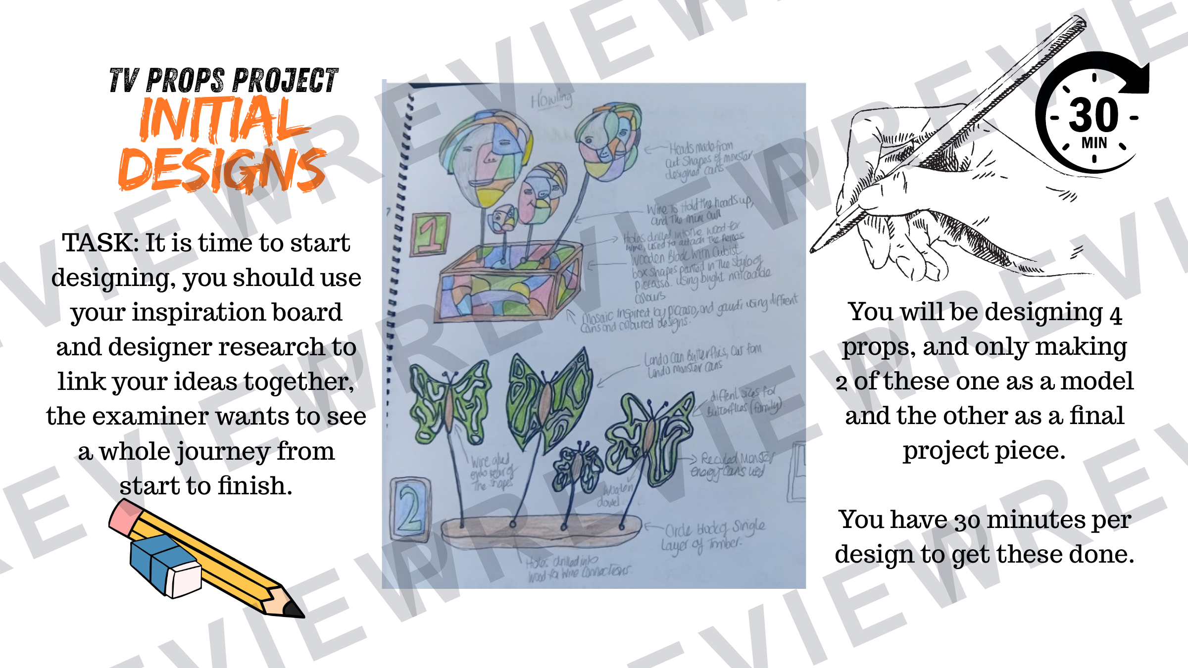 3D design mini project tv props KS3/4 project powerpoint  preview page 12