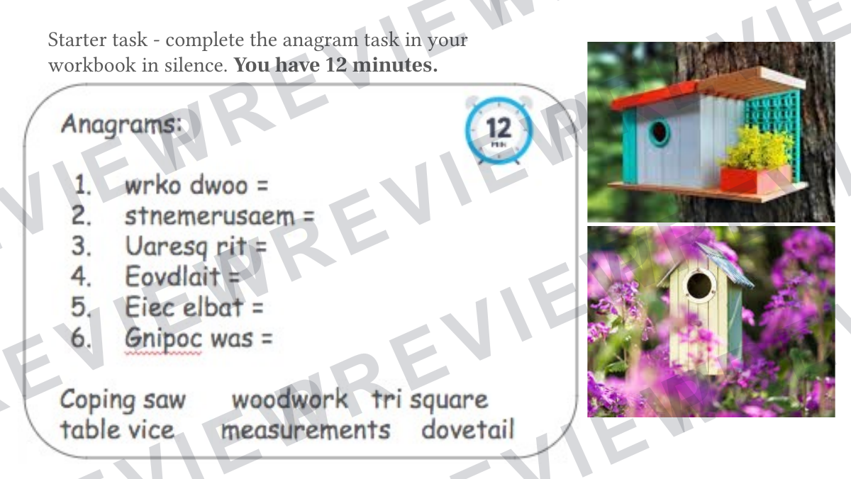 KS3 birdhouse 3D design project workbook  preview page 14