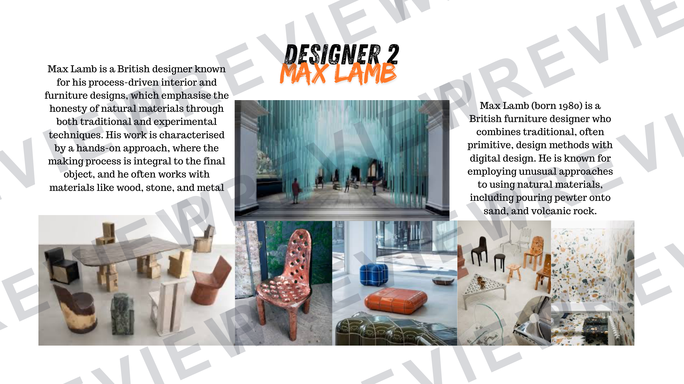 Interior design KS3 graphics project booklet preview page 4