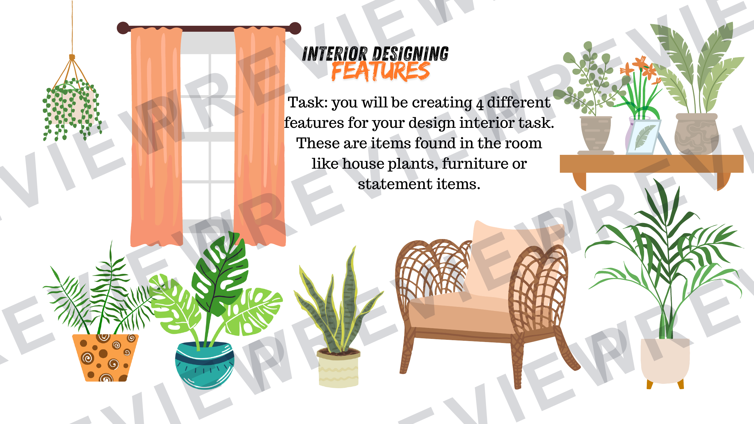 Interior design KS3 graphics project booklet preview page 10