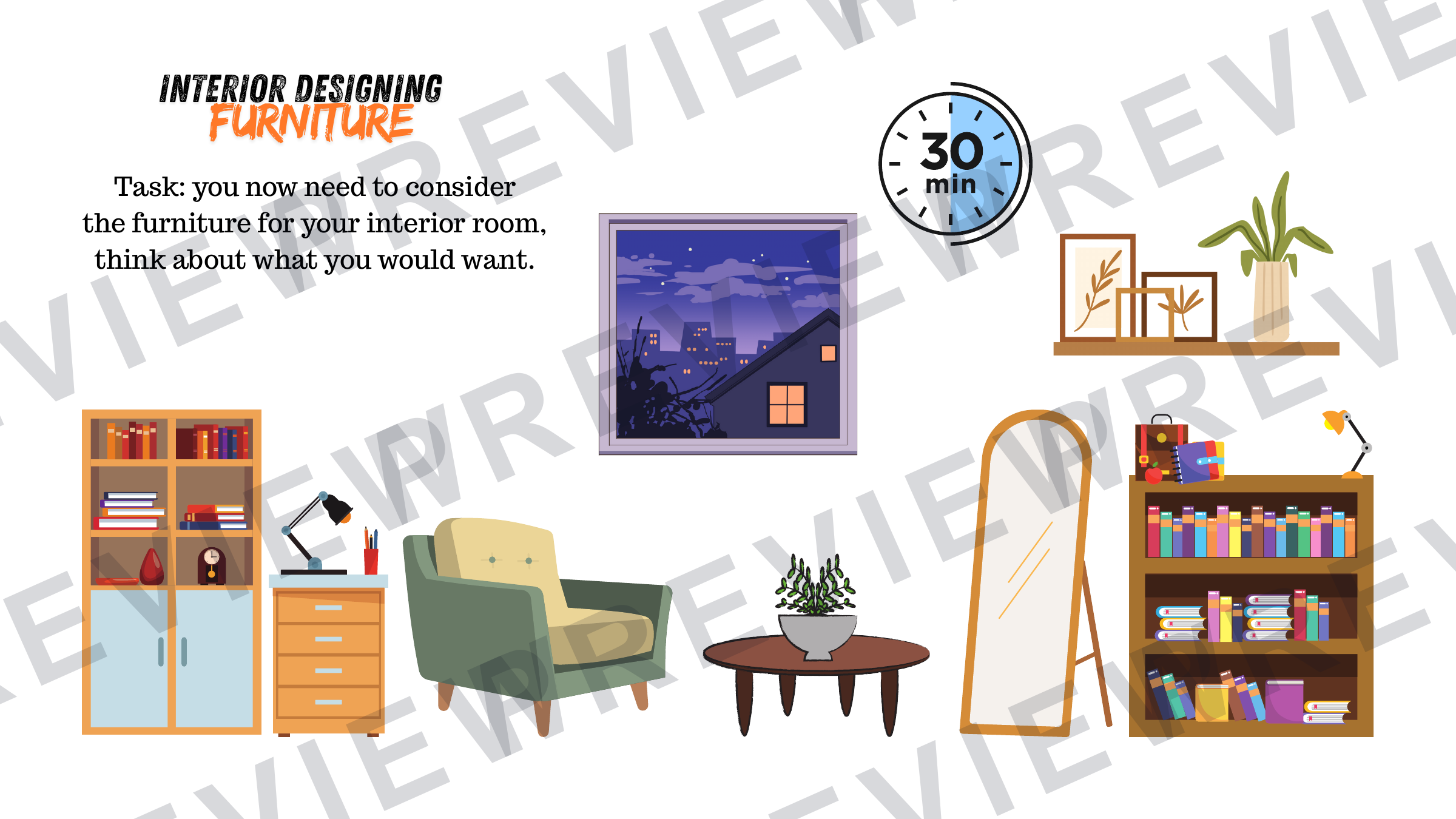 Interior design KS3 graphics project booklet preview page 15