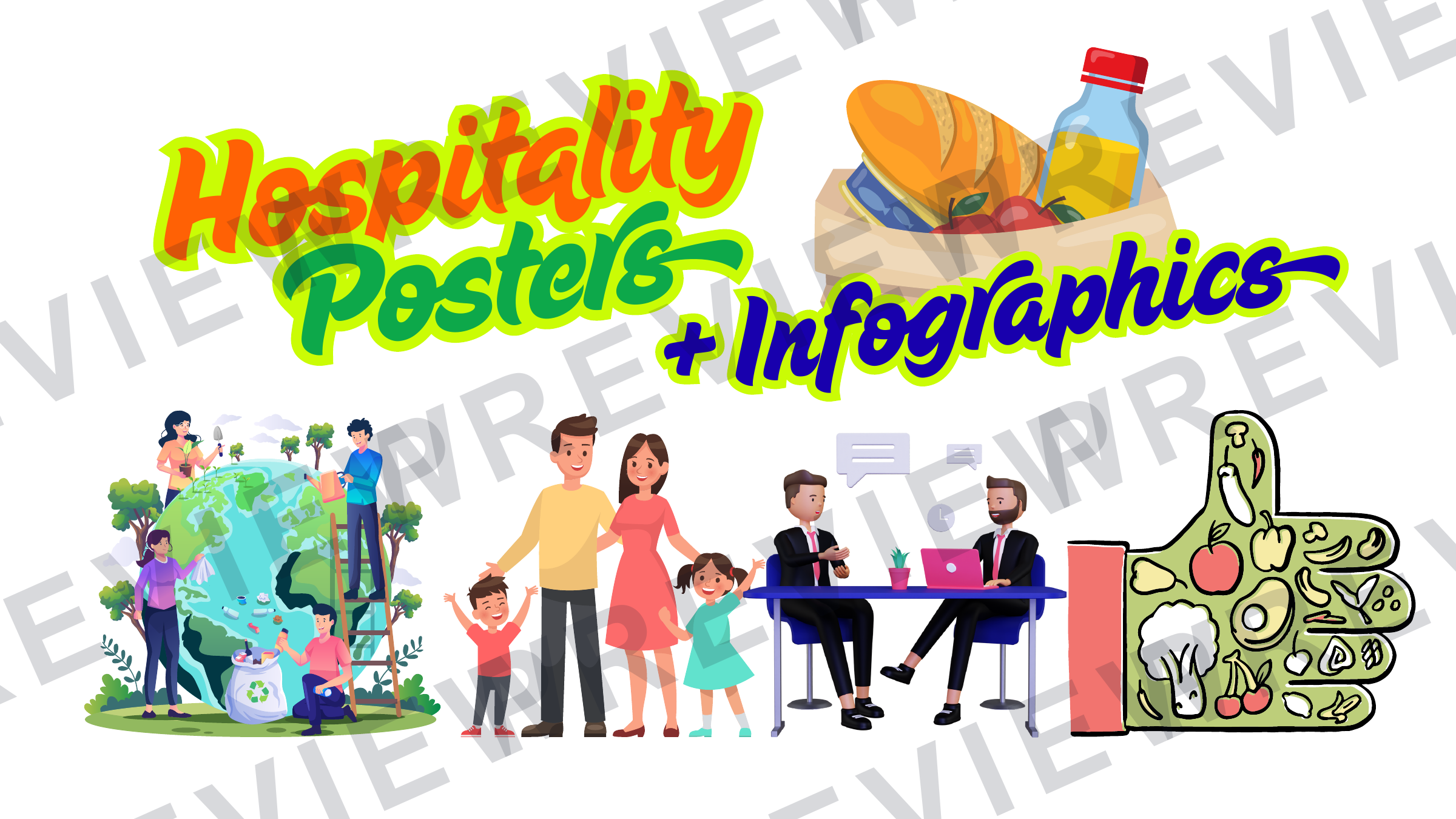 Hospitality posters and infographics KS3/KS4 display  preview page 1