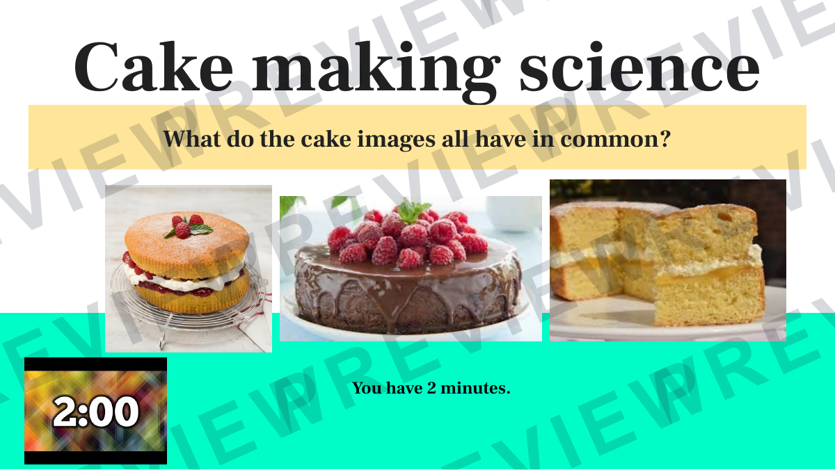 Cake making science lesson rising agent focus  preview page 1