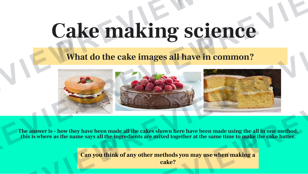 Cake making science lesson rising agent focus  preview page 2
