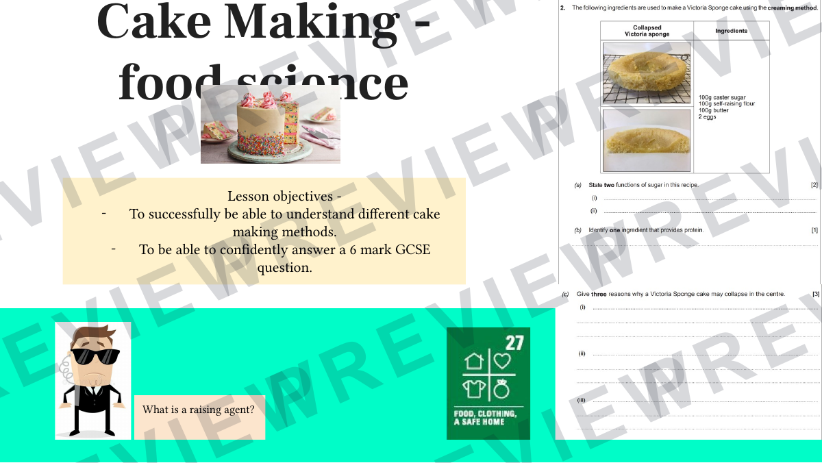Cake making science lesson rising agent focus  preview page 3