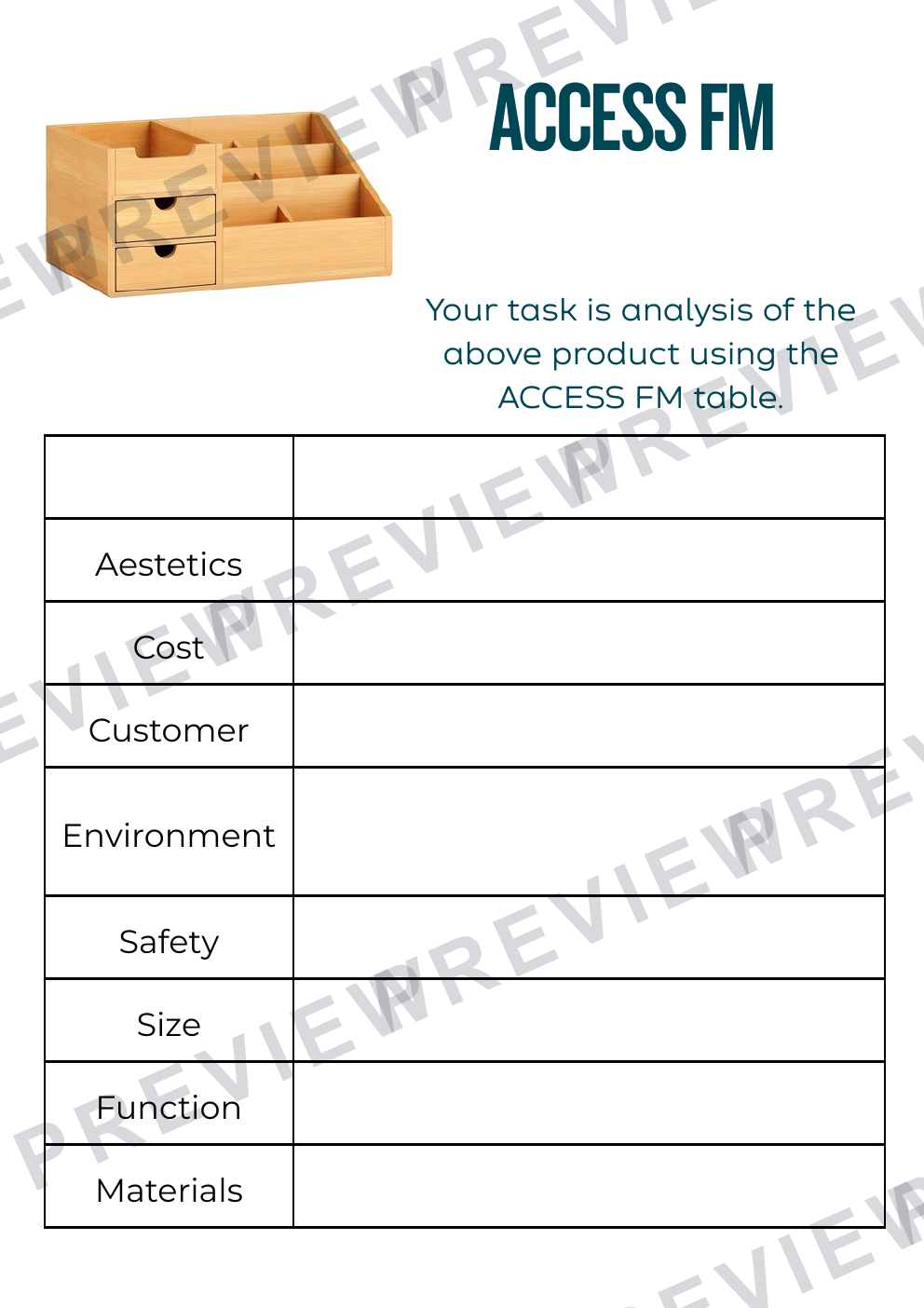 Product design/3D design KS3 task 'design and make a stationary holder' preview page 3