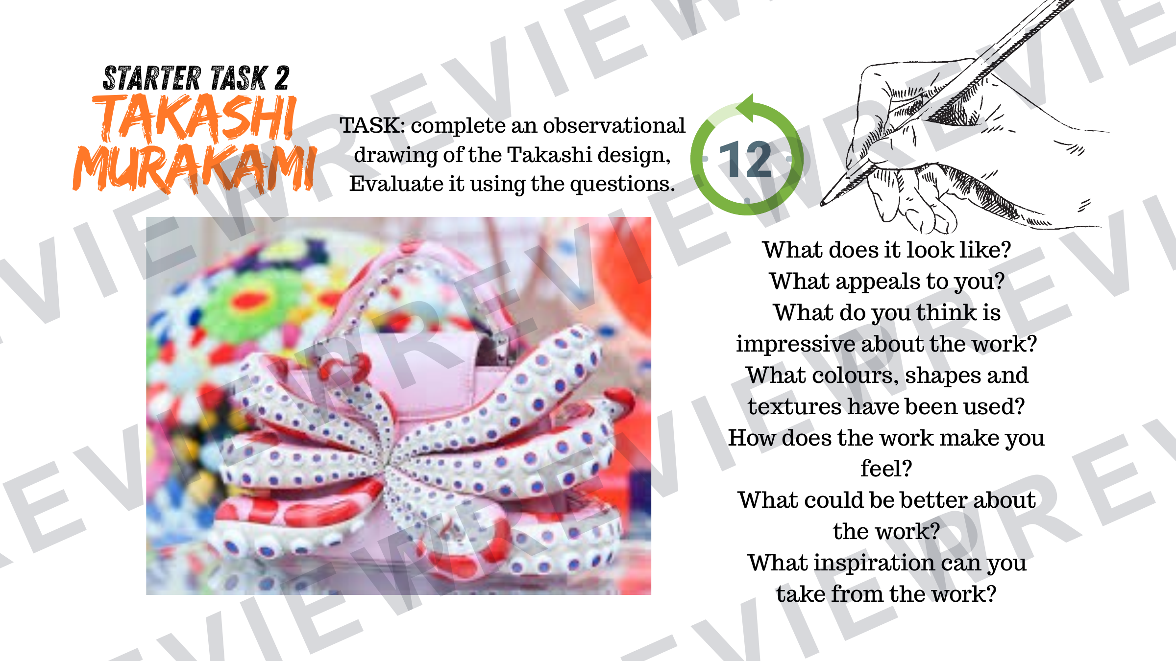 3D design Takashi Murakami mini project booklet  preview page 4