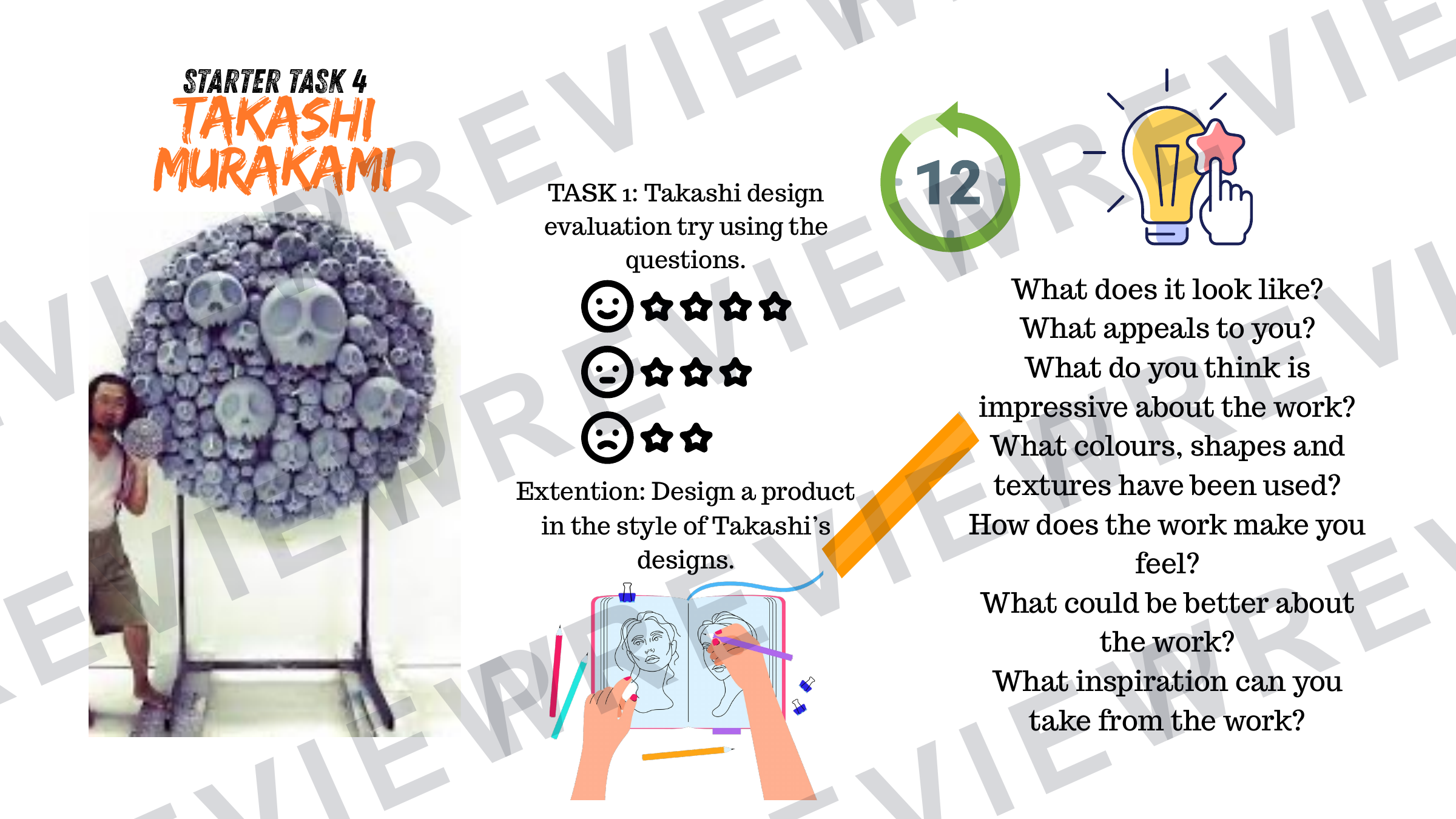 3D design Takashi Murakami mini project booklet  preview page 8