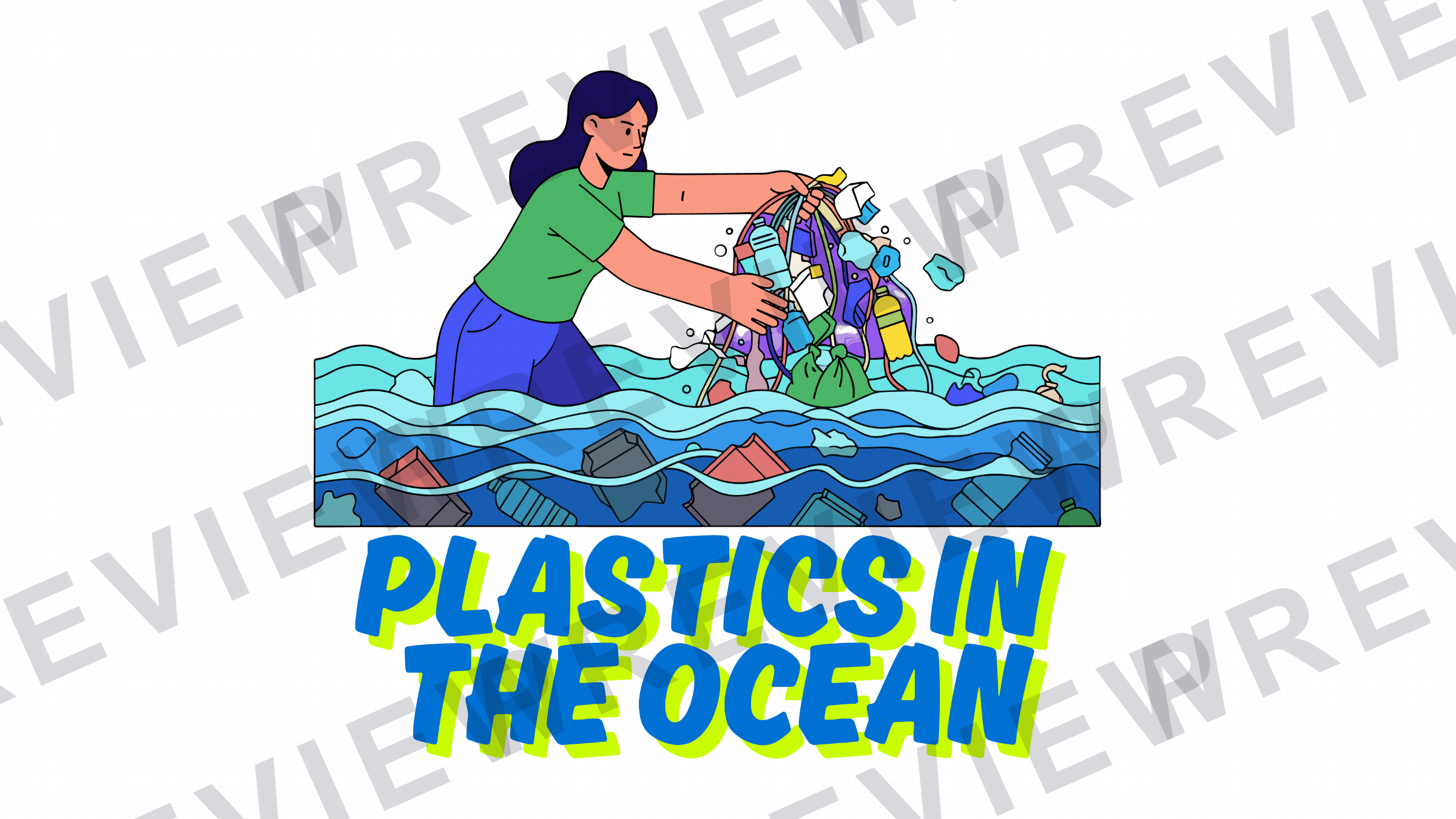 Year 5-7 Plastics in the ocean project powerpoint  preview page 1