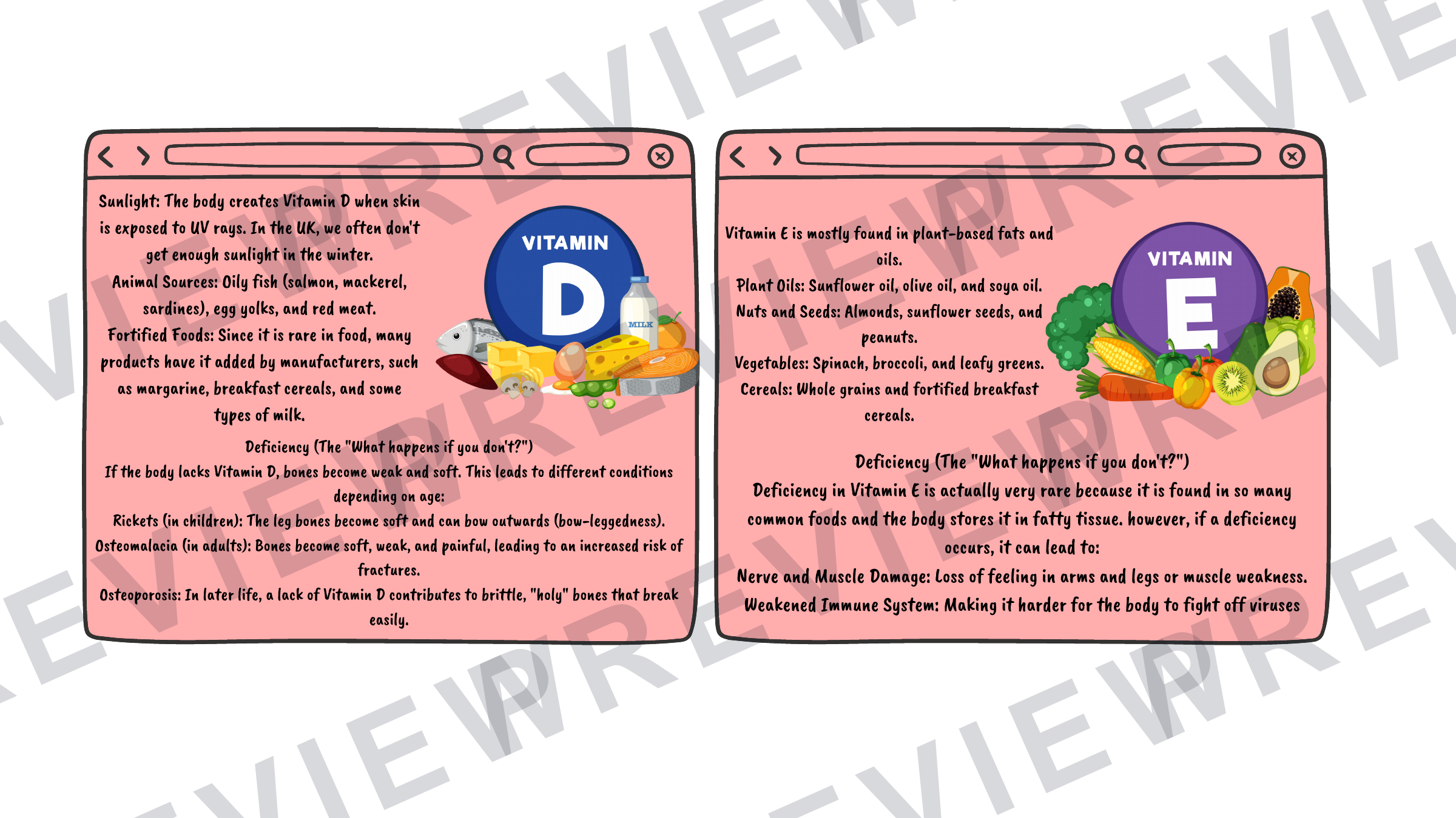 Hospitality revision cards GCSE vitamins/unsatisfactory intake (A6 size) preview page 7