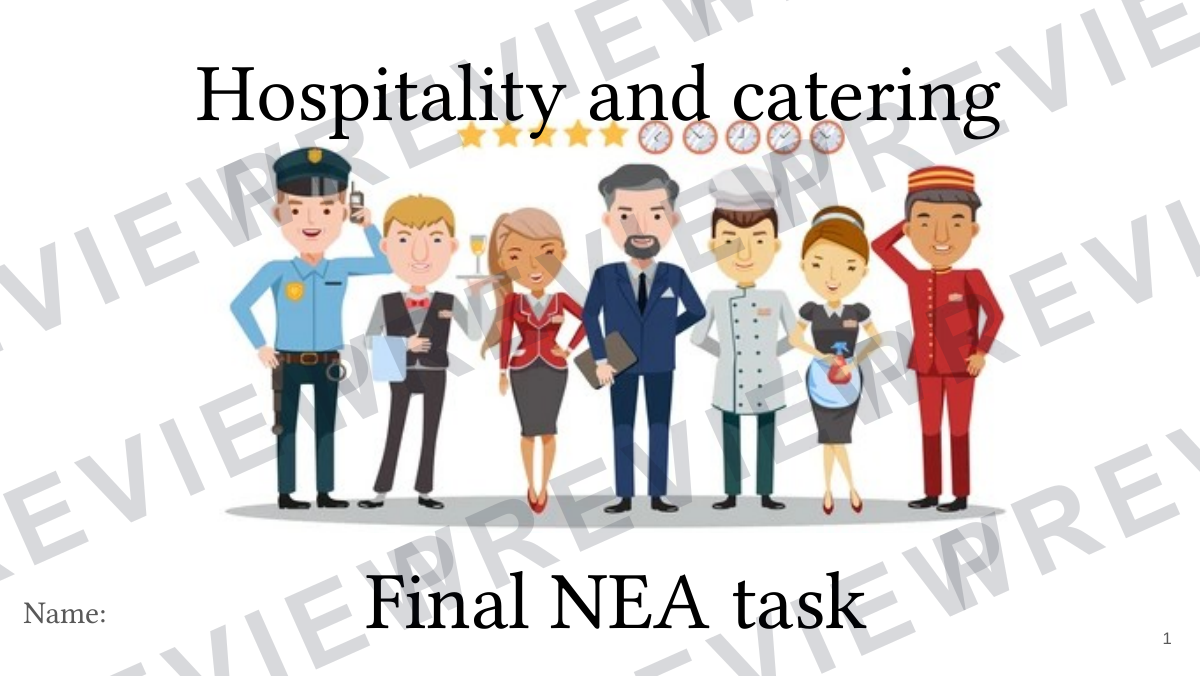 Hospitality and catering final NEA booklet  preview page 1
