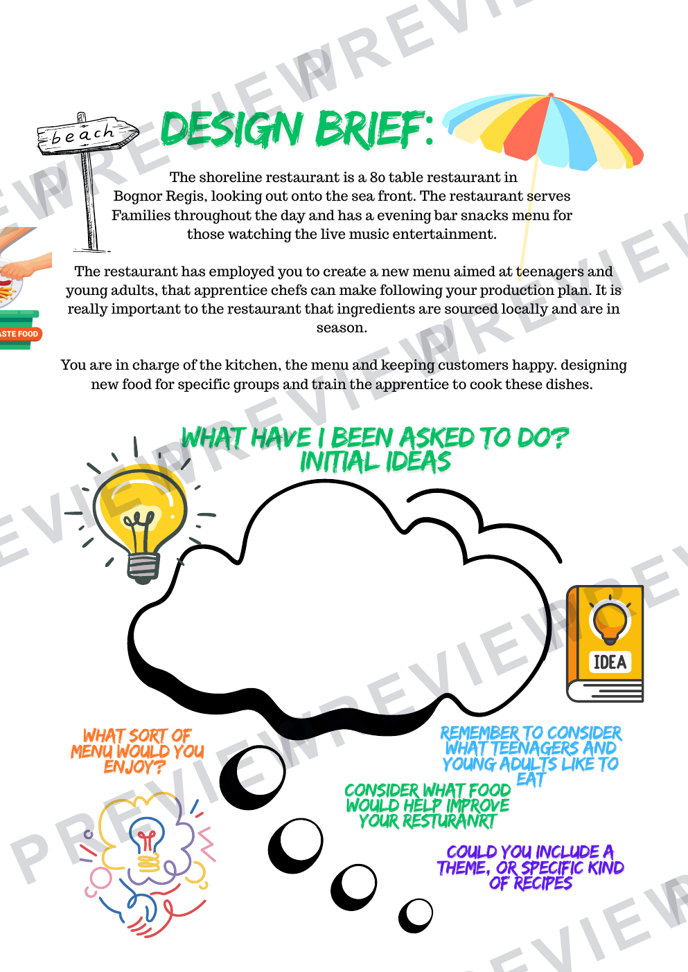 Shoreline GCSE hospitality project (NEA)  preview page 2