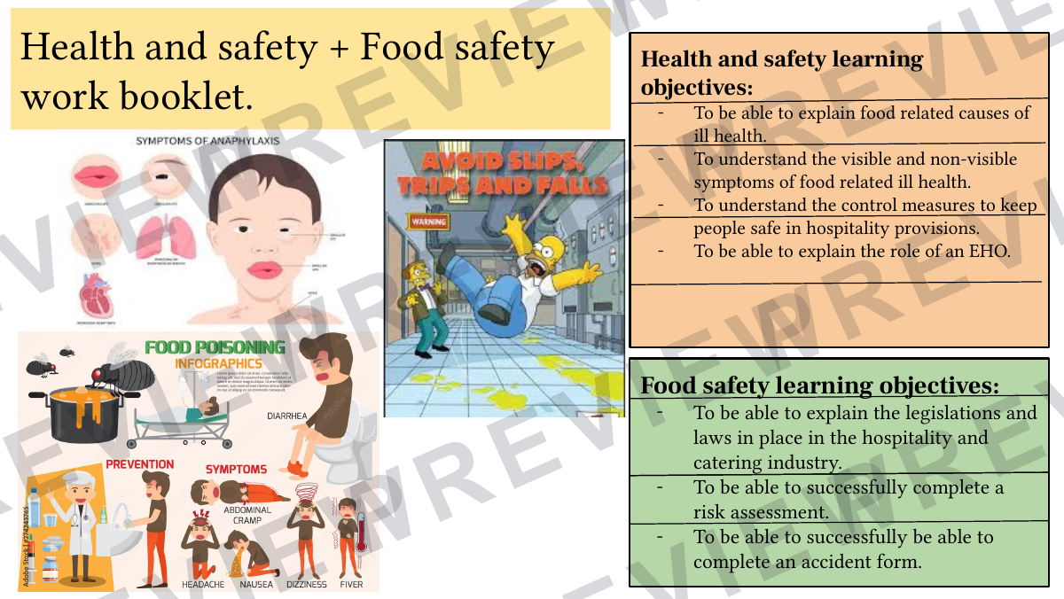 Hospitality and Catering level 1-2 activity booklet 2  preview page 2