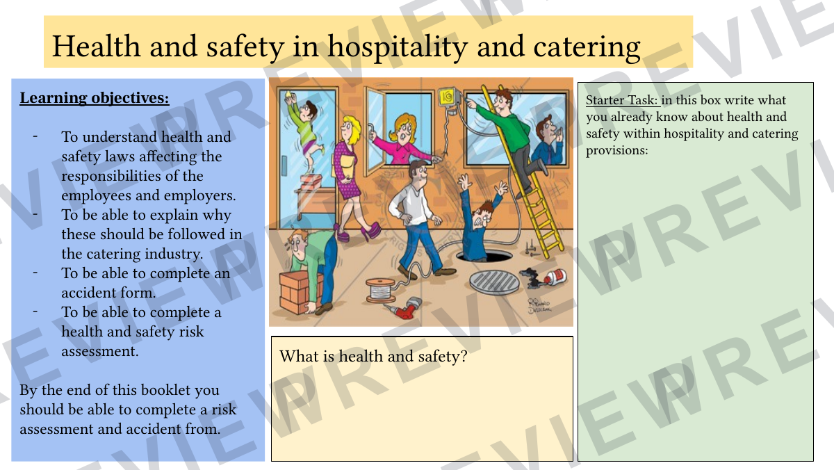 Hospitality and Catering level 1-2 activity booklet 2  preview page 3