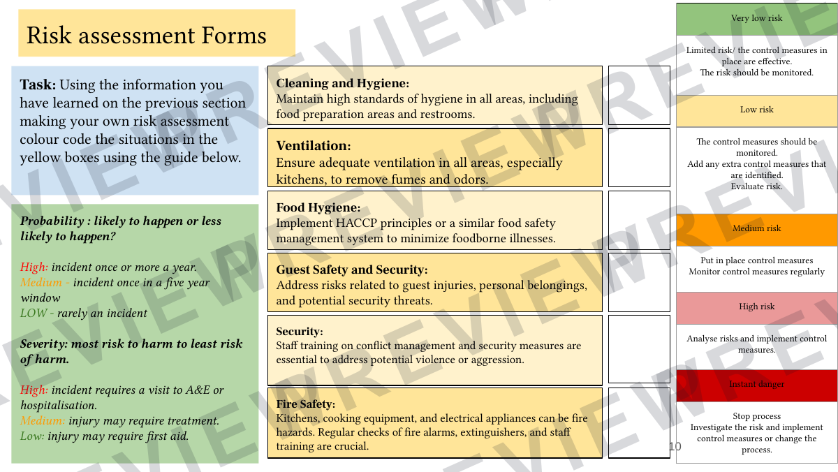 Hospitality and Catering level 1-2 activity booklet 2  preview page 10
