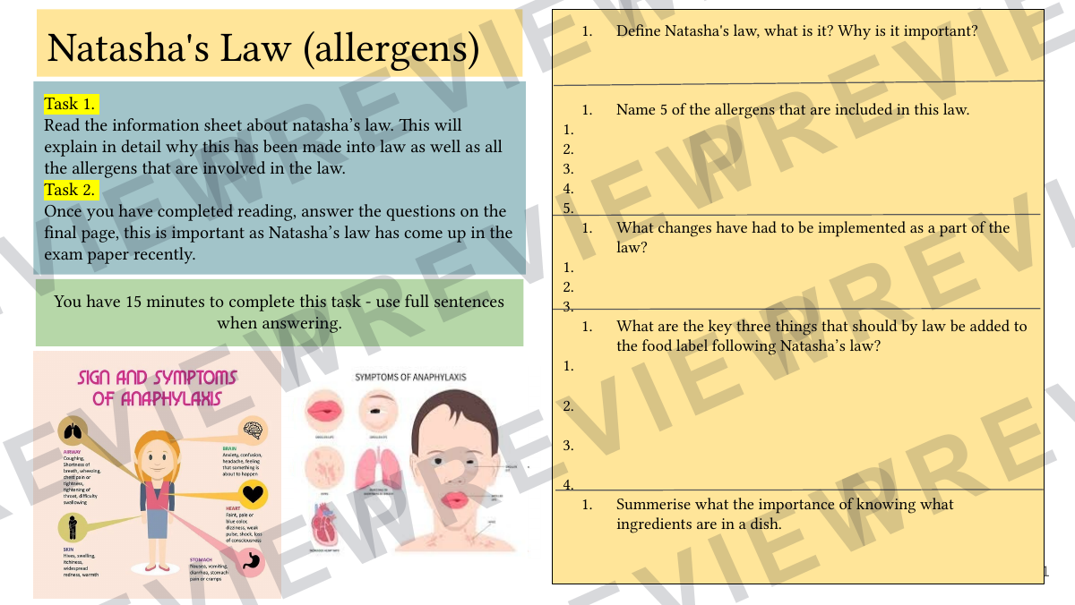 Hospitality and Catering level 1-2 activity booklet 2  preview page 21