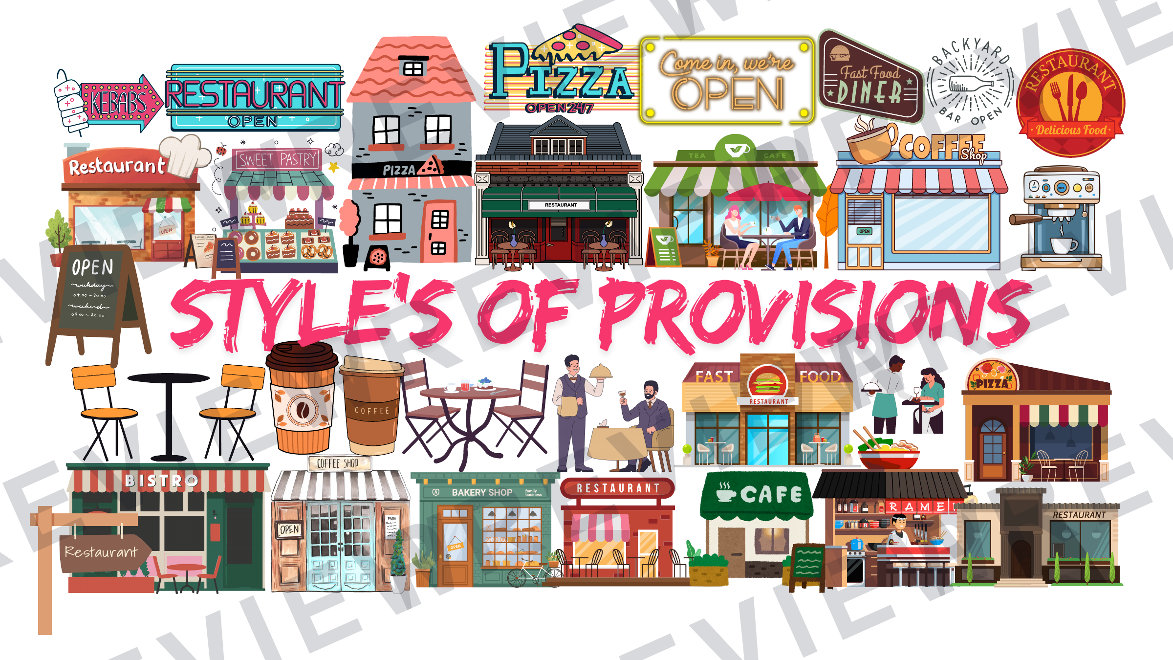Hospitality Poster Types of provision poster preview page 1