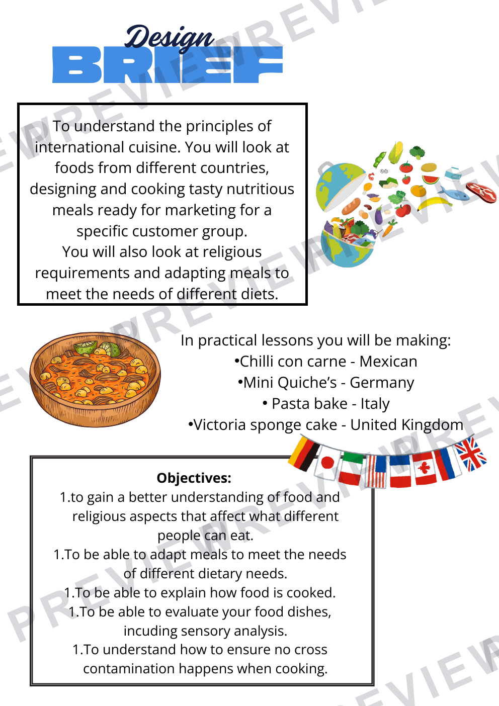 Food technology international cuisine workbook year 8  preview page 2
