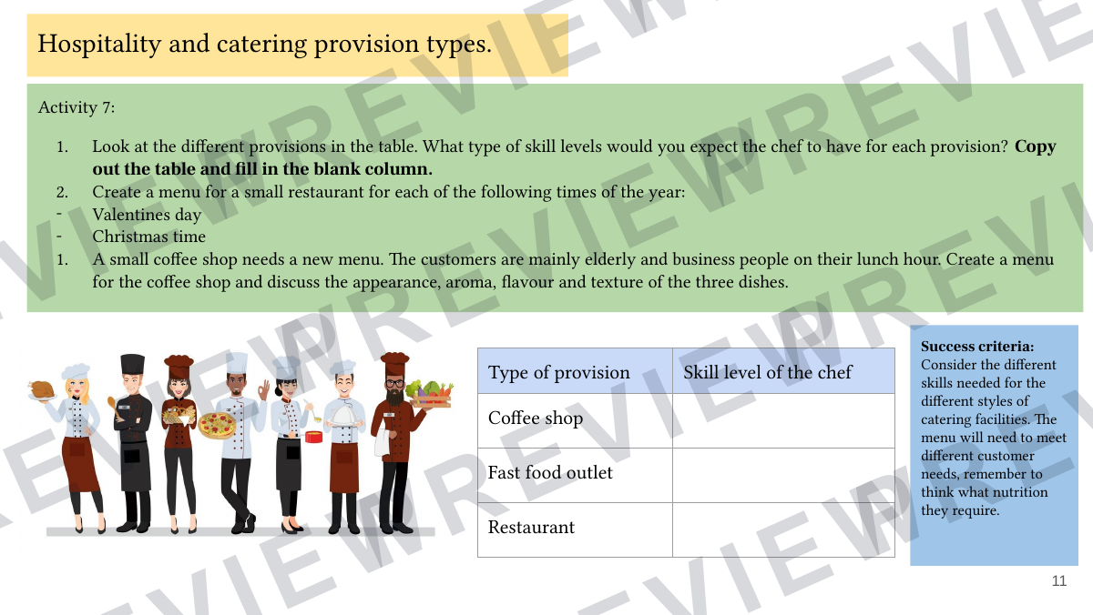 Hospitality and catering lessons 14-15  preview page 11