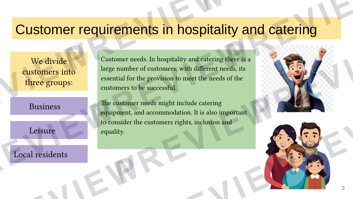 Hospitality and catering lesson 3  preview page 2