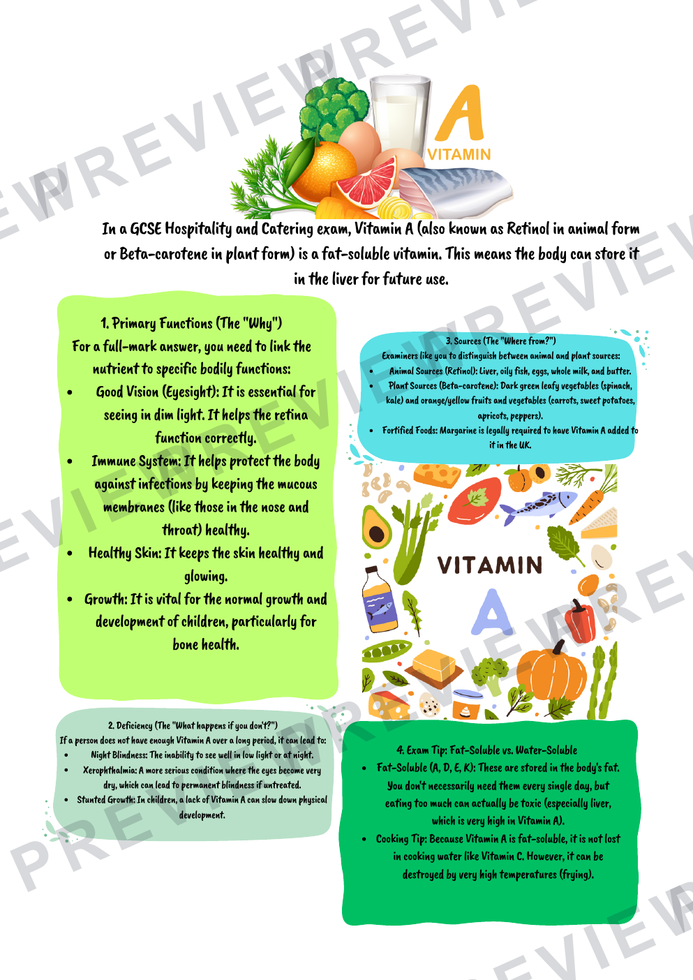 Hospitality nutrients information booklet - with questions  preview page 3