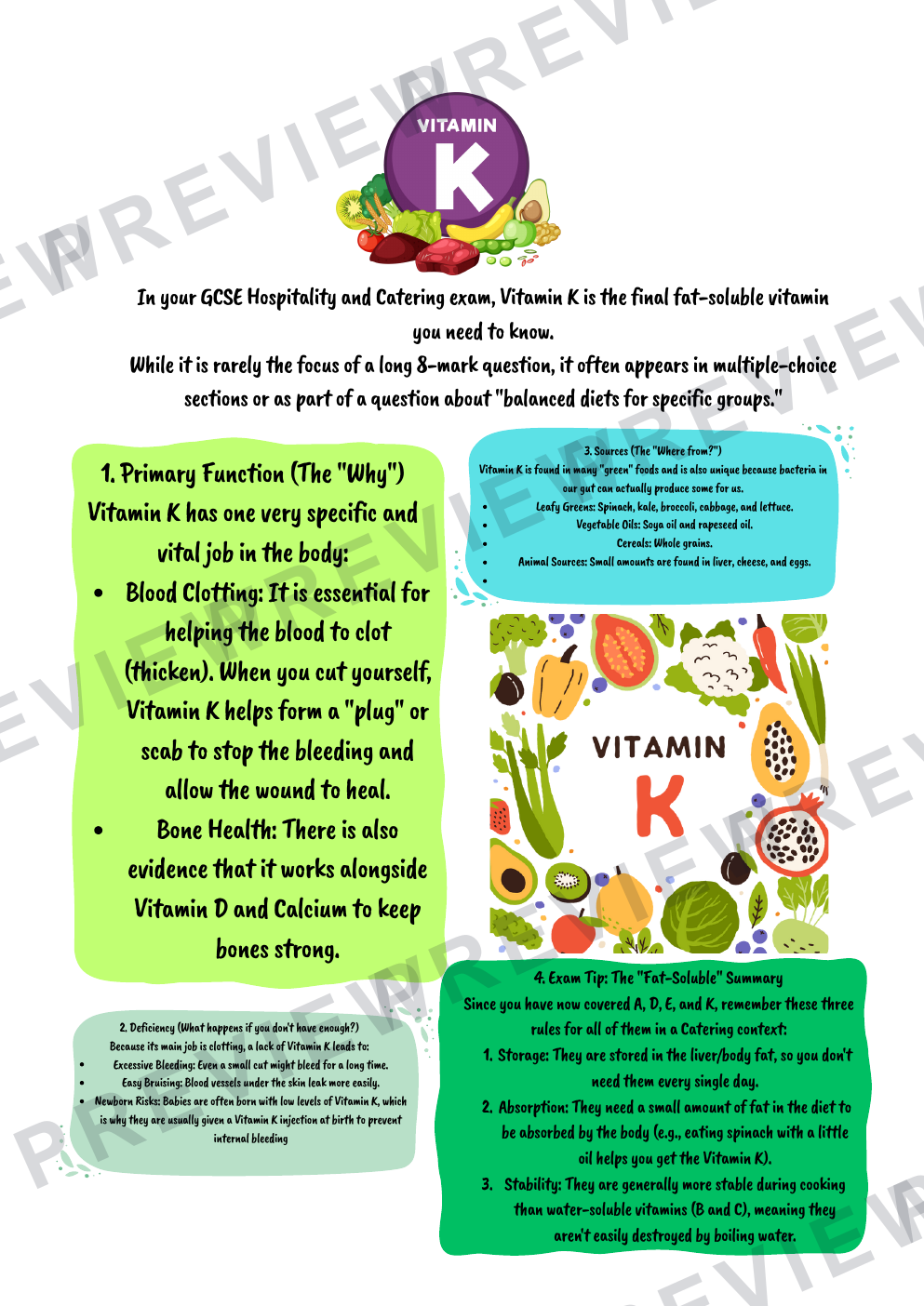 Hospitality nutrients information booklet - with questions  preview page 6