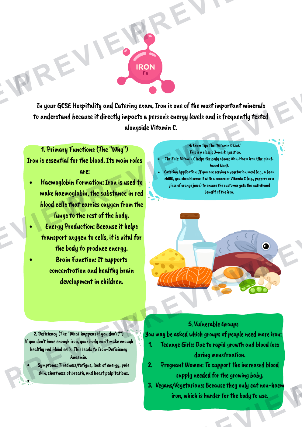 Hospitality nutrients information booklet - with questions  preview page 13