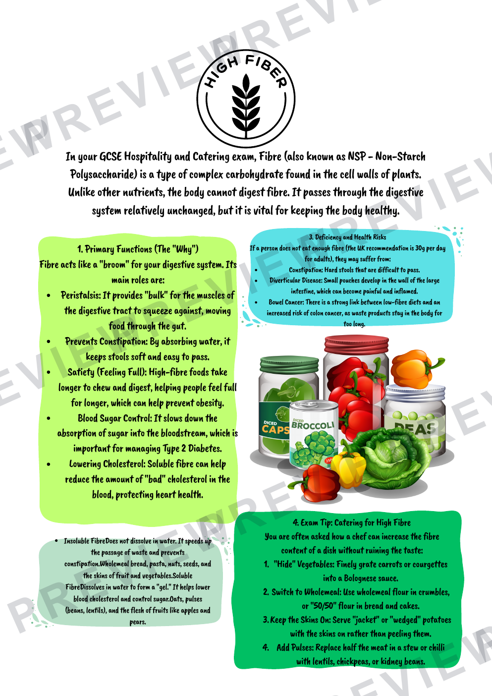 Hospitality nutrients information booklet - with questions  preview page 16