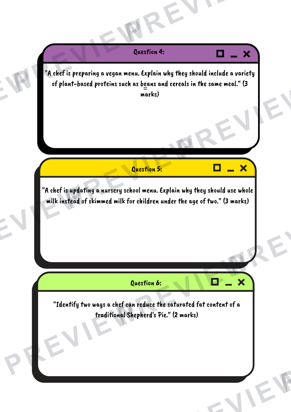 Hospitality nutrients information booklet - with questions  preview page 22