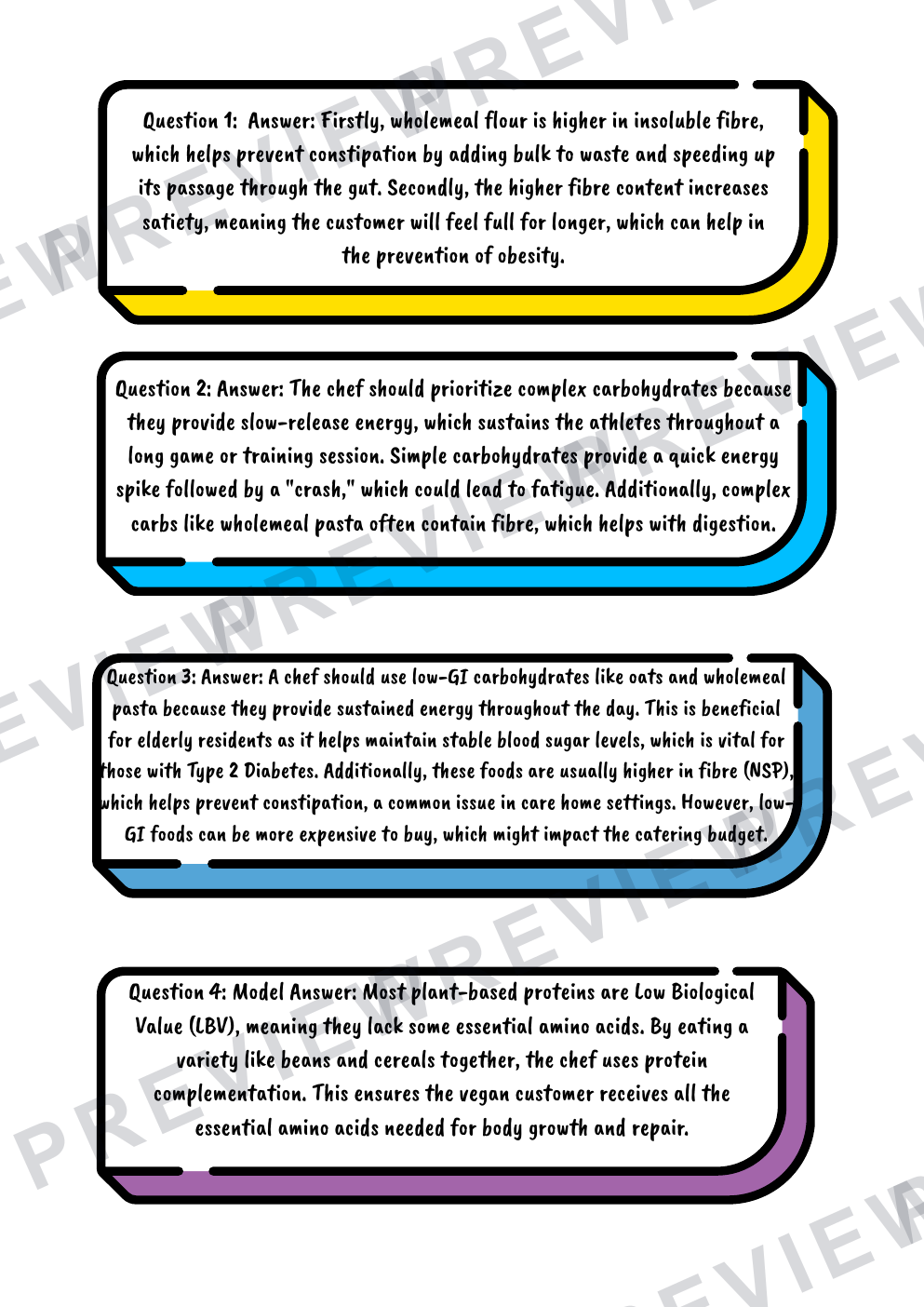 Hospitality nutrients information booklet - with questions  preview page 24