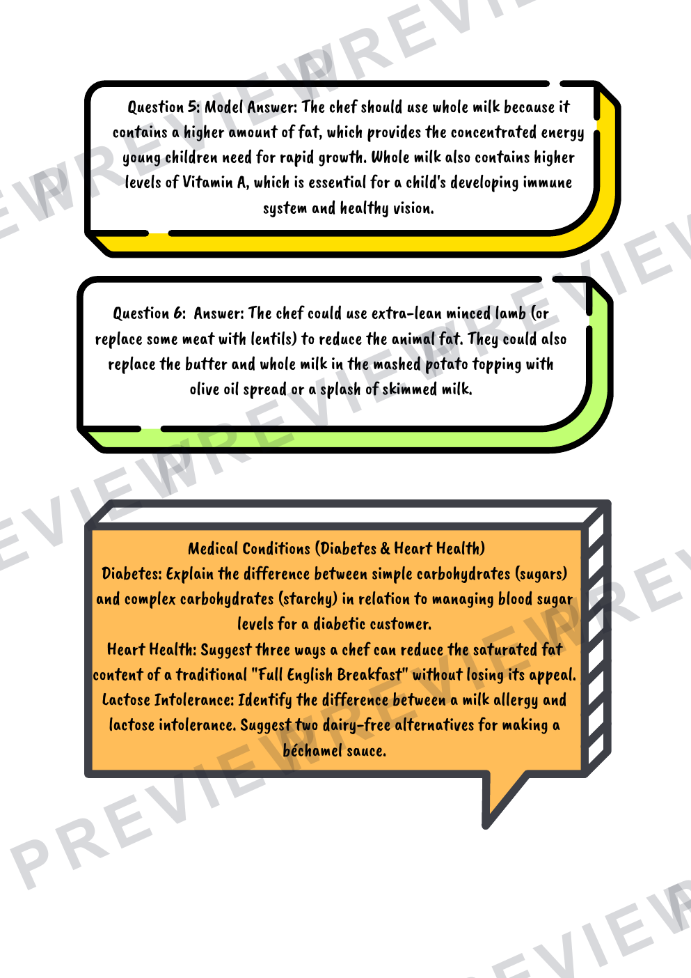 Hospitality nutrients information booklet - with questions  preview page 25