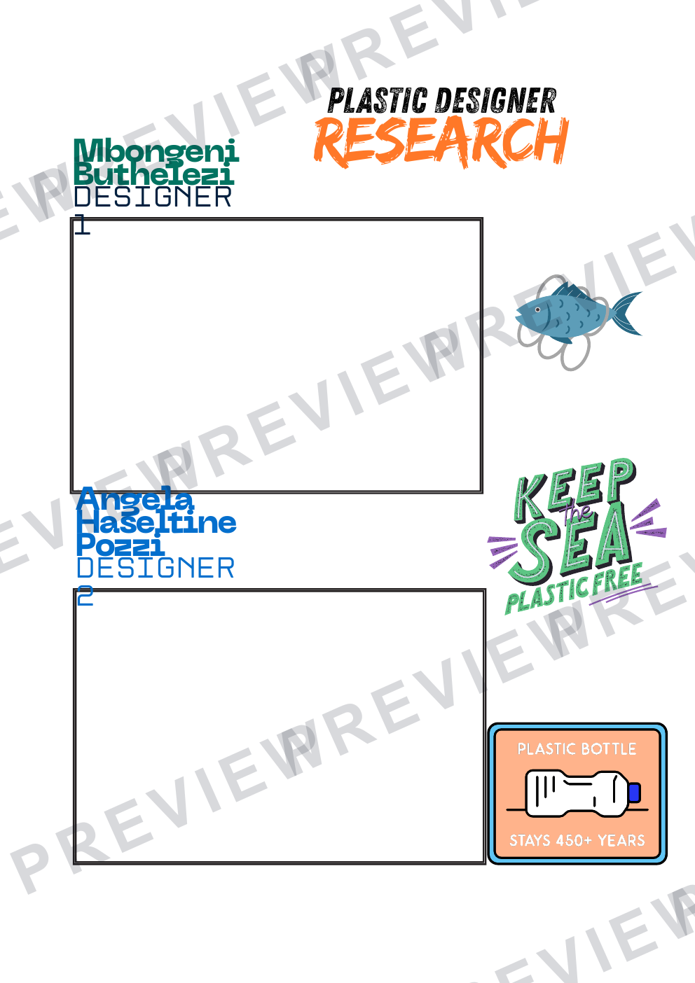 Plastics in the ocean year 7/8 KS3 booklet design, analyse and make preview page 4