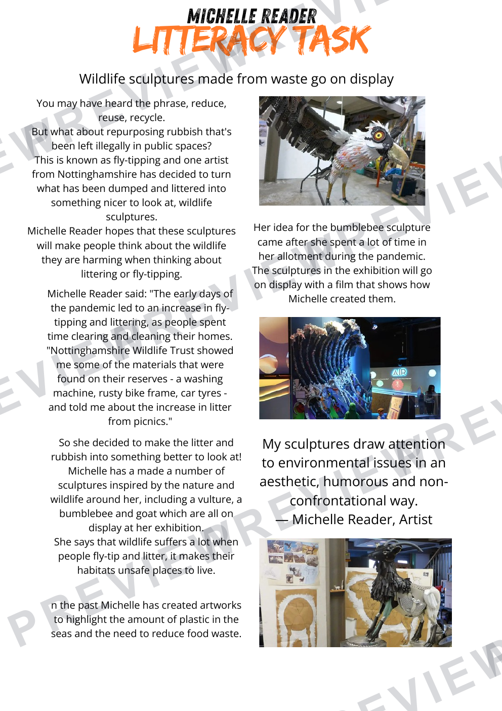 Plastics in the ocean year 7/8 KS3 booklet design, analyse and make preview page 6