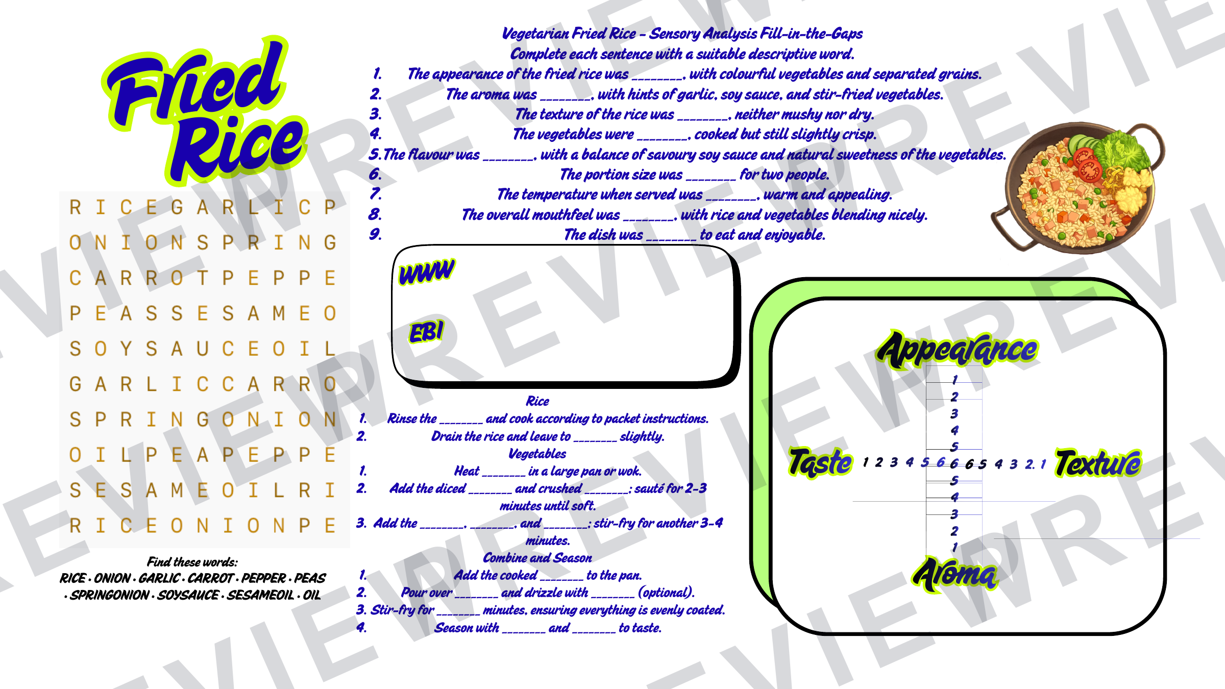 Year 9 recipe book for term rotation skill building preview page 3