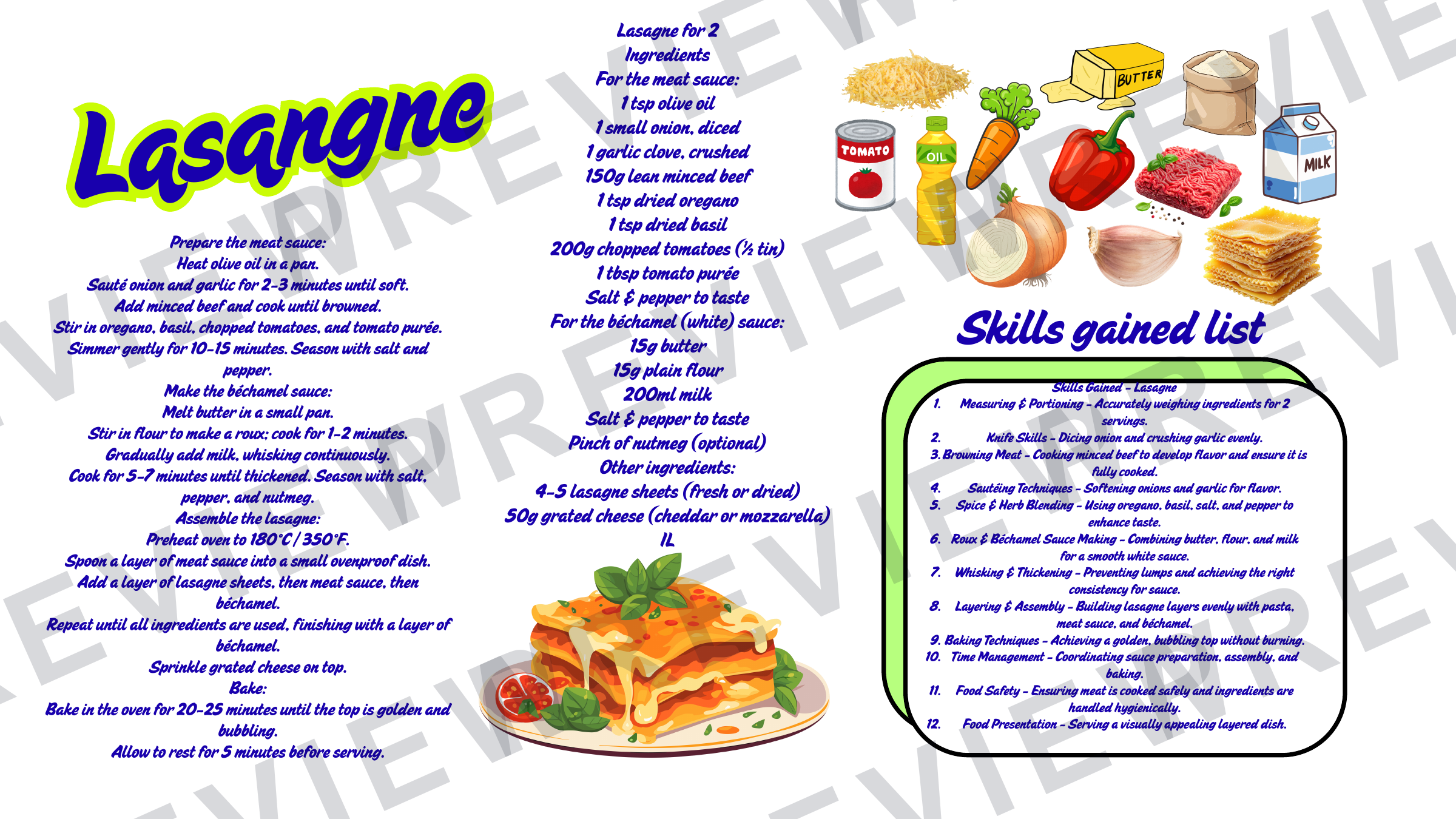 Year 9 recipe book for term rotation skill building preview page 6
