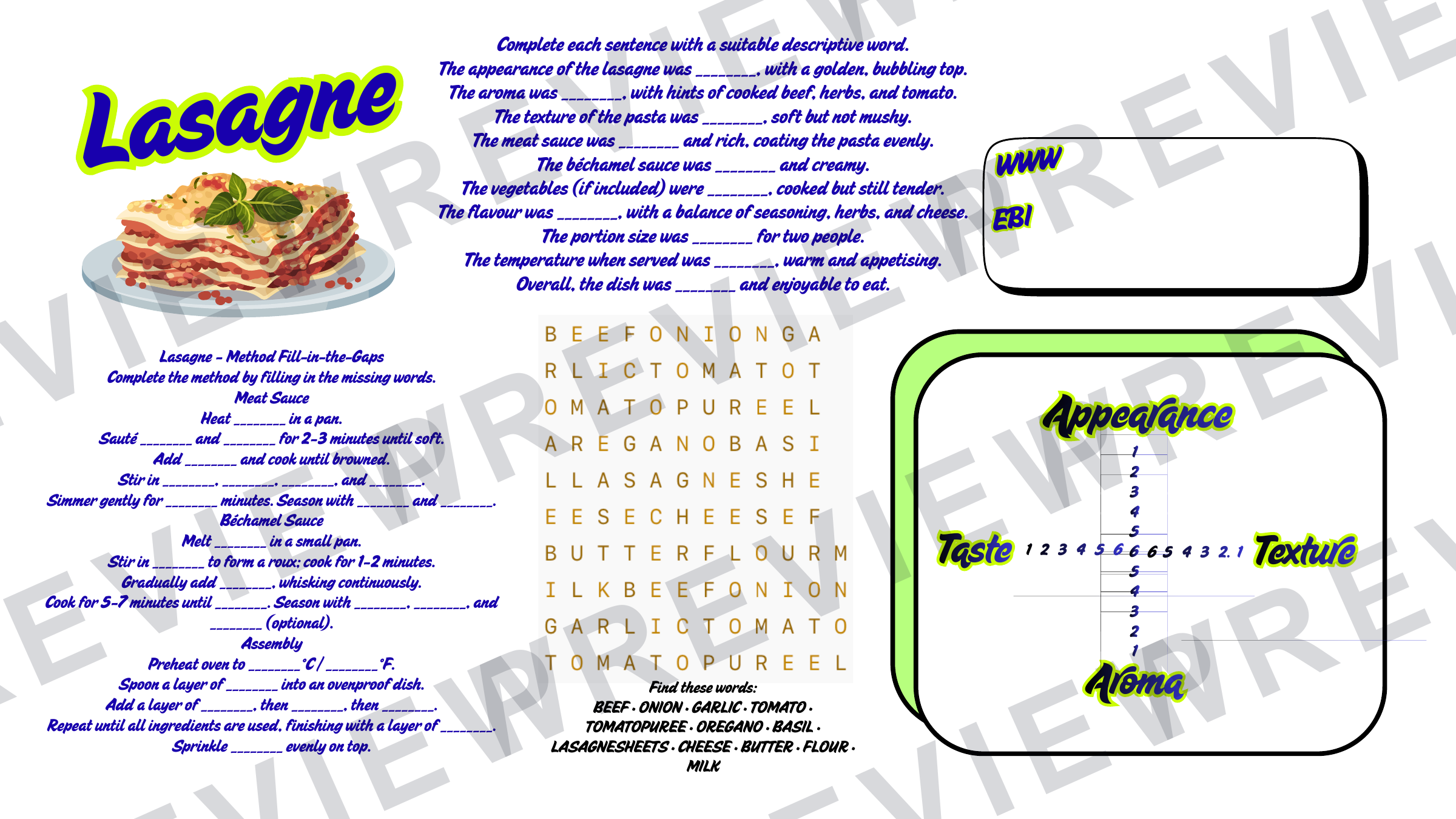 Year 9 recipe book for term rotation skill building preview page 7