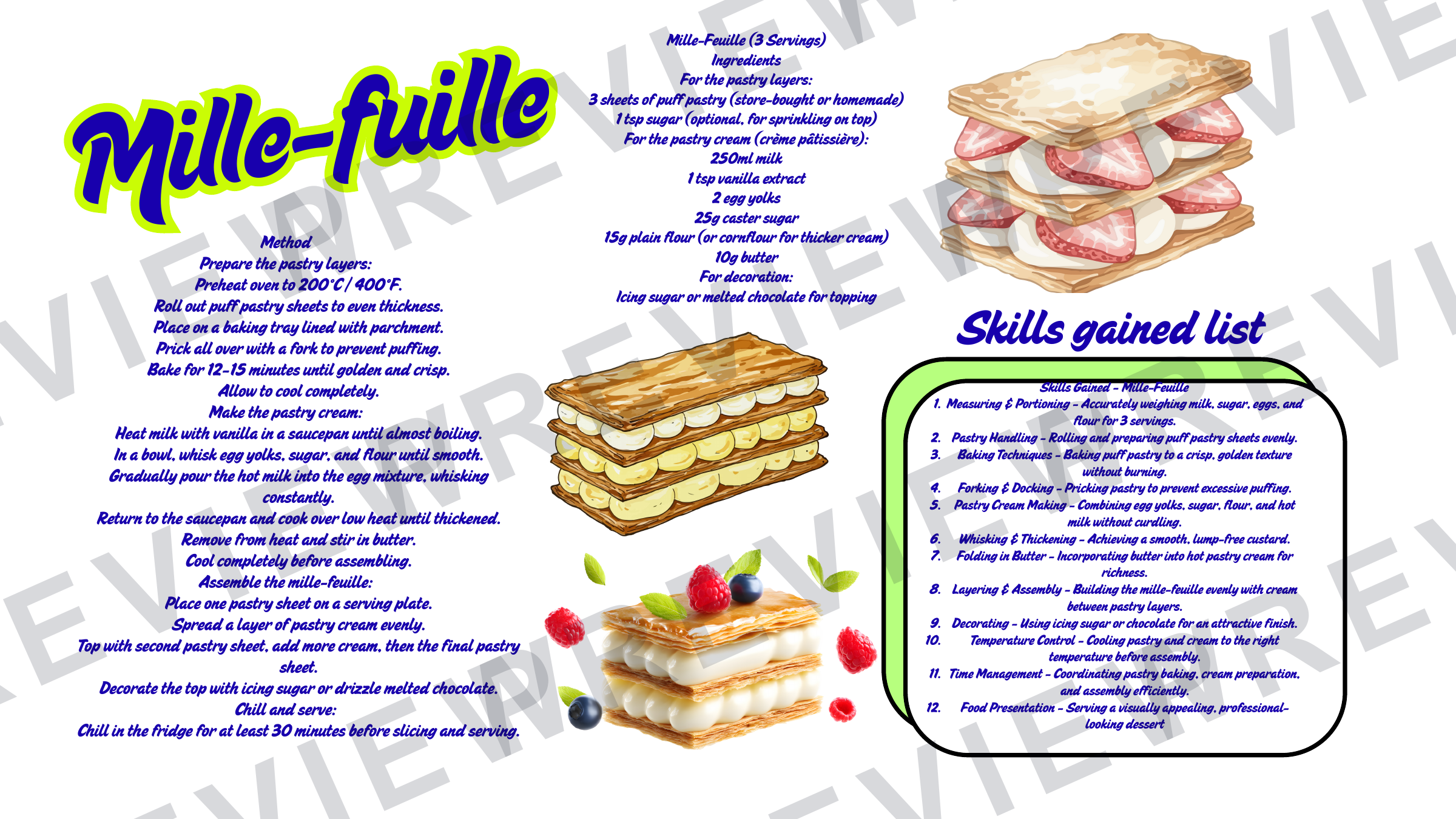 Year 9 recipe book for term rotation skill building preview page 8